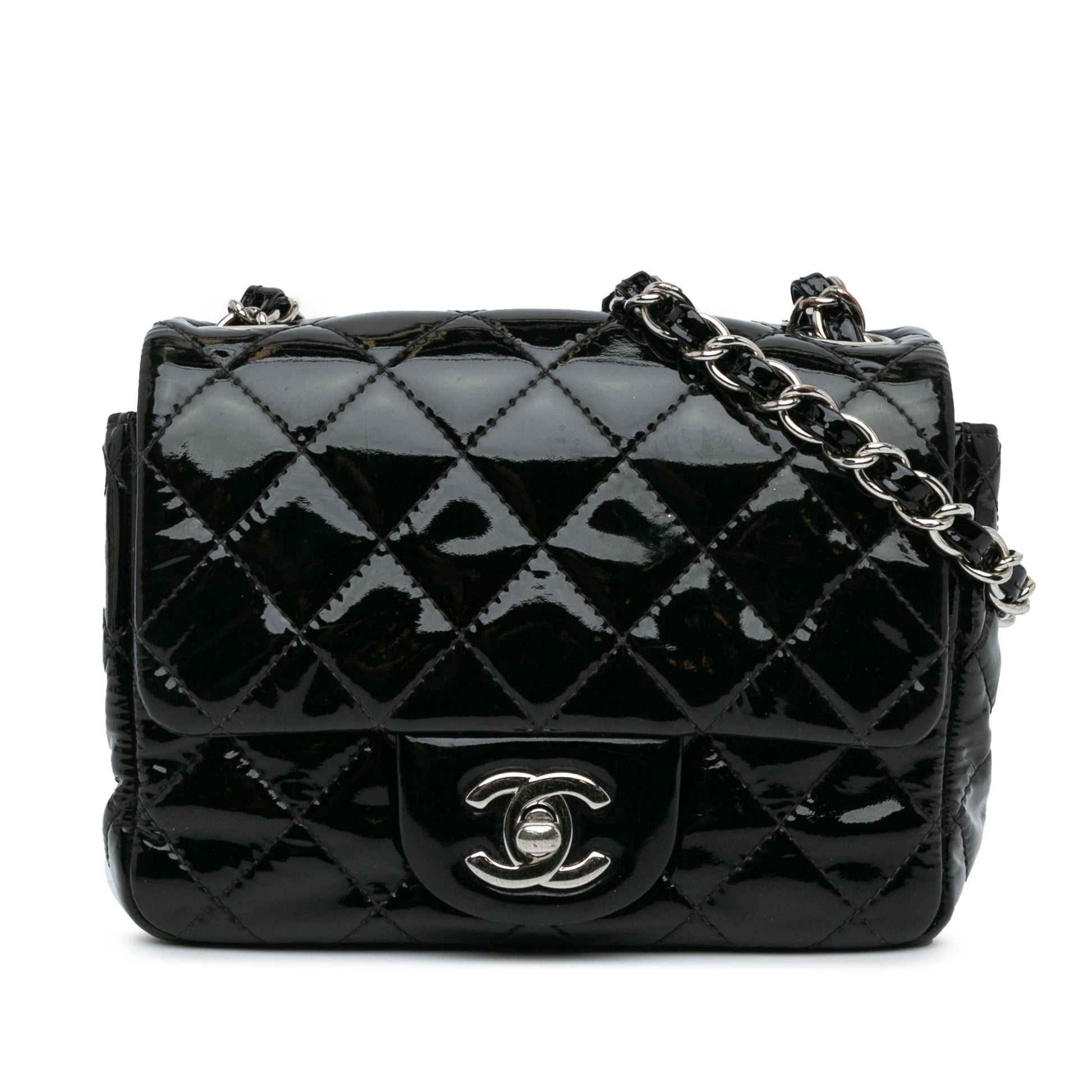 Chanel Square Classic Patent Single Flap Mini Bag Flap 14