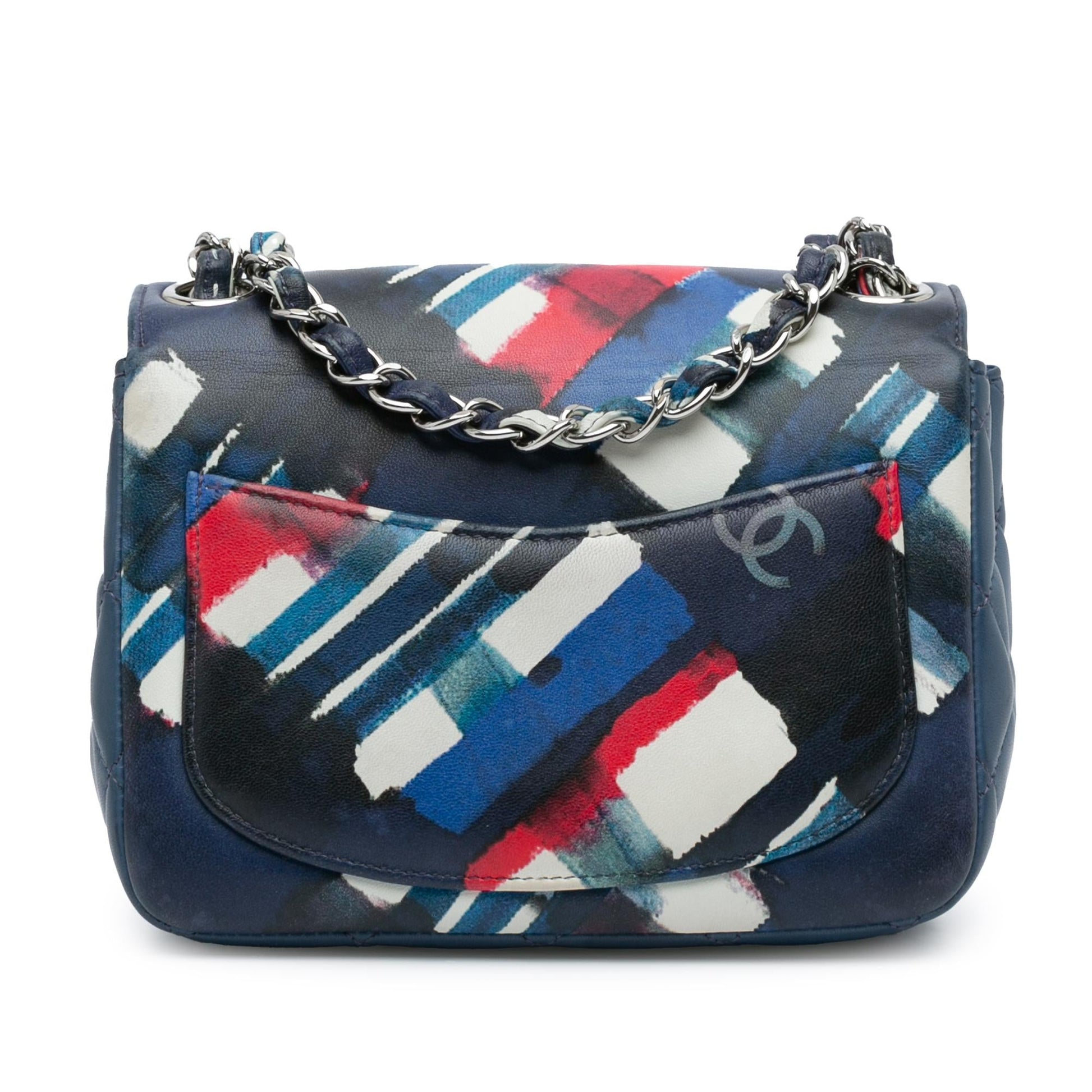 Chanel Square Classic Printed Lambskin Airlines Flap Mini Bag Shg Hfsuwf