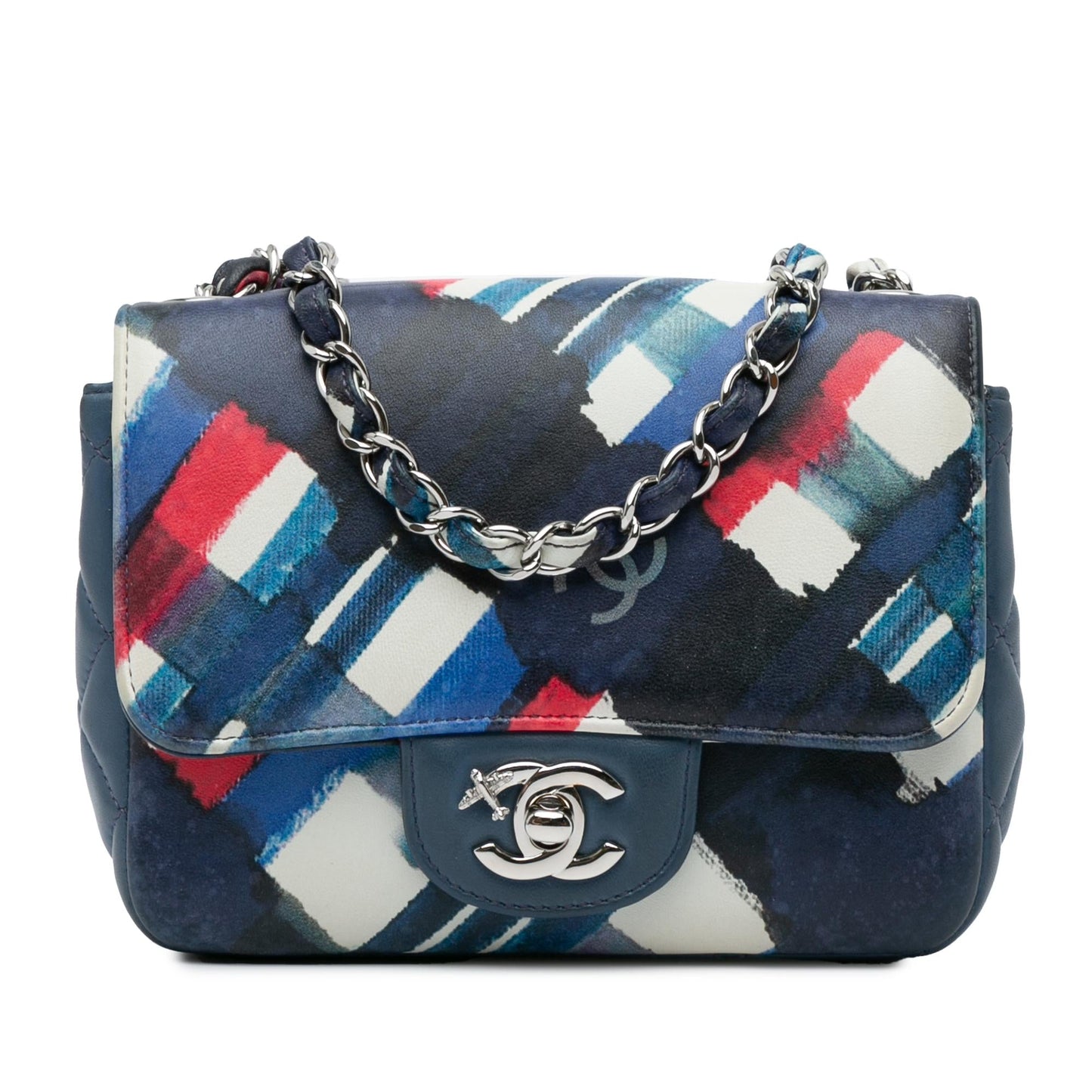 Chanel Square Classic Printed Lambskin Airlines Flap Mini Bag Shg Hfsuwf