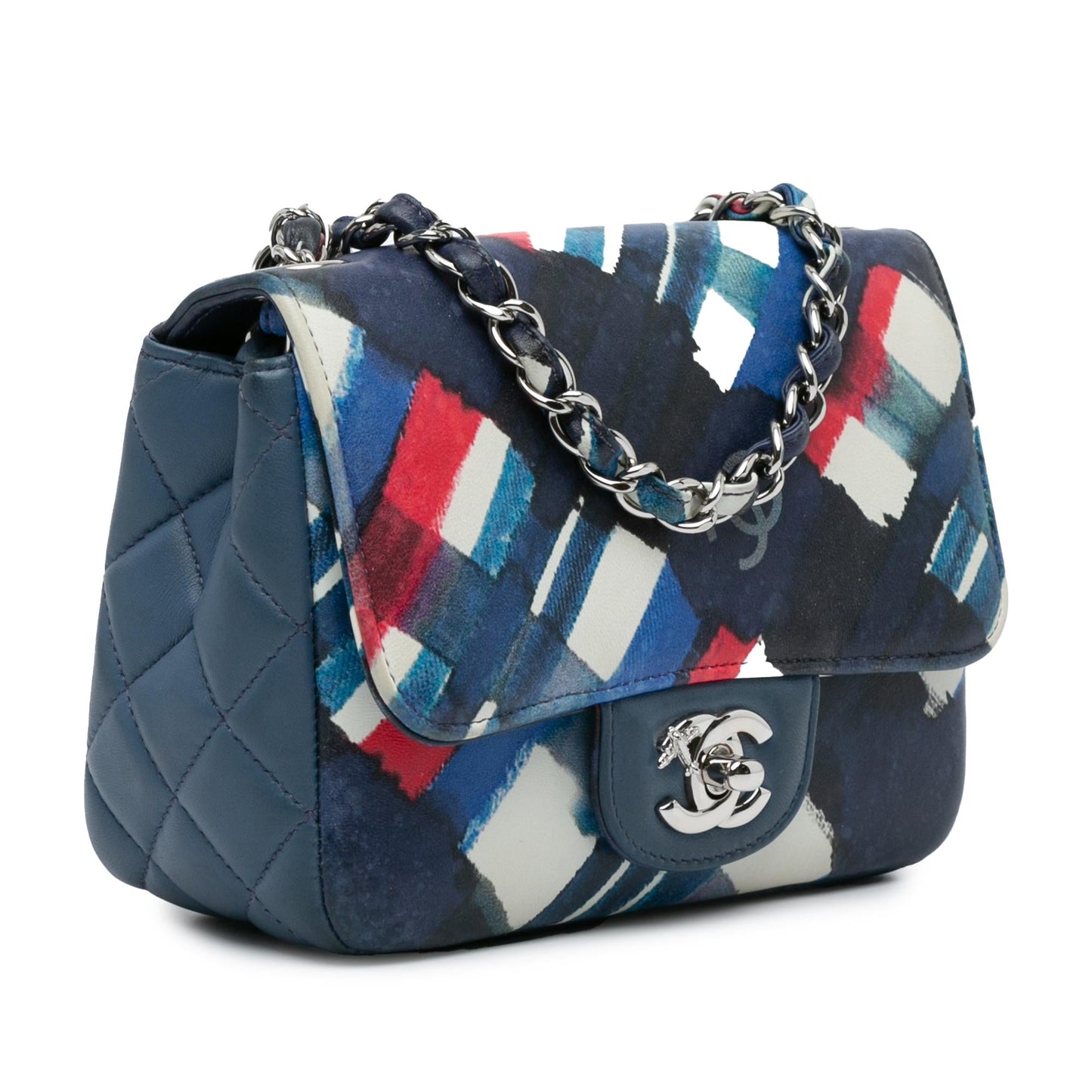 Chanel Square Classic Printed Lambskin Airlines Flap Mini Bag Shg Hfsuwf