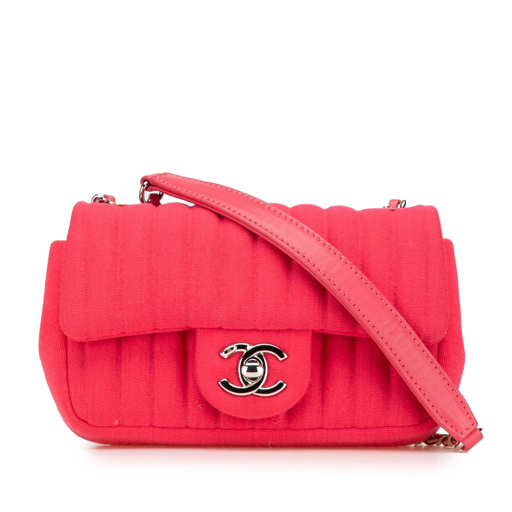 Chanel Vertical Quilted Jersey Single Flap Mini Bag
