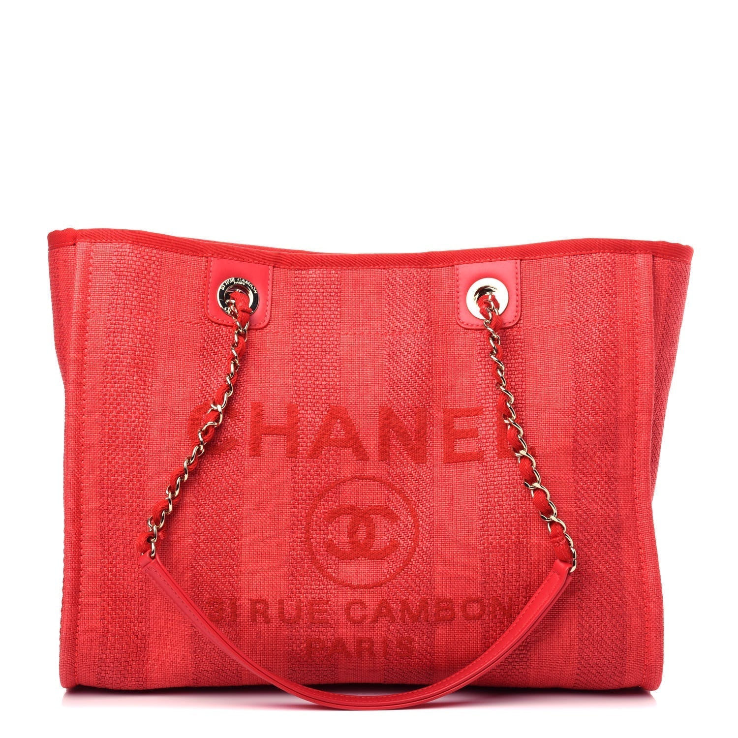 Chanel Mixed Fibers Striped Deauville Tote Bag