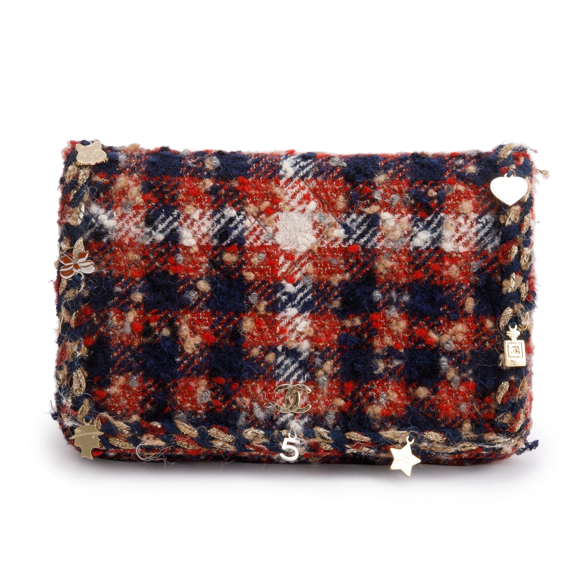 Chanel Tweed Charms On Multicolor Key Chain
