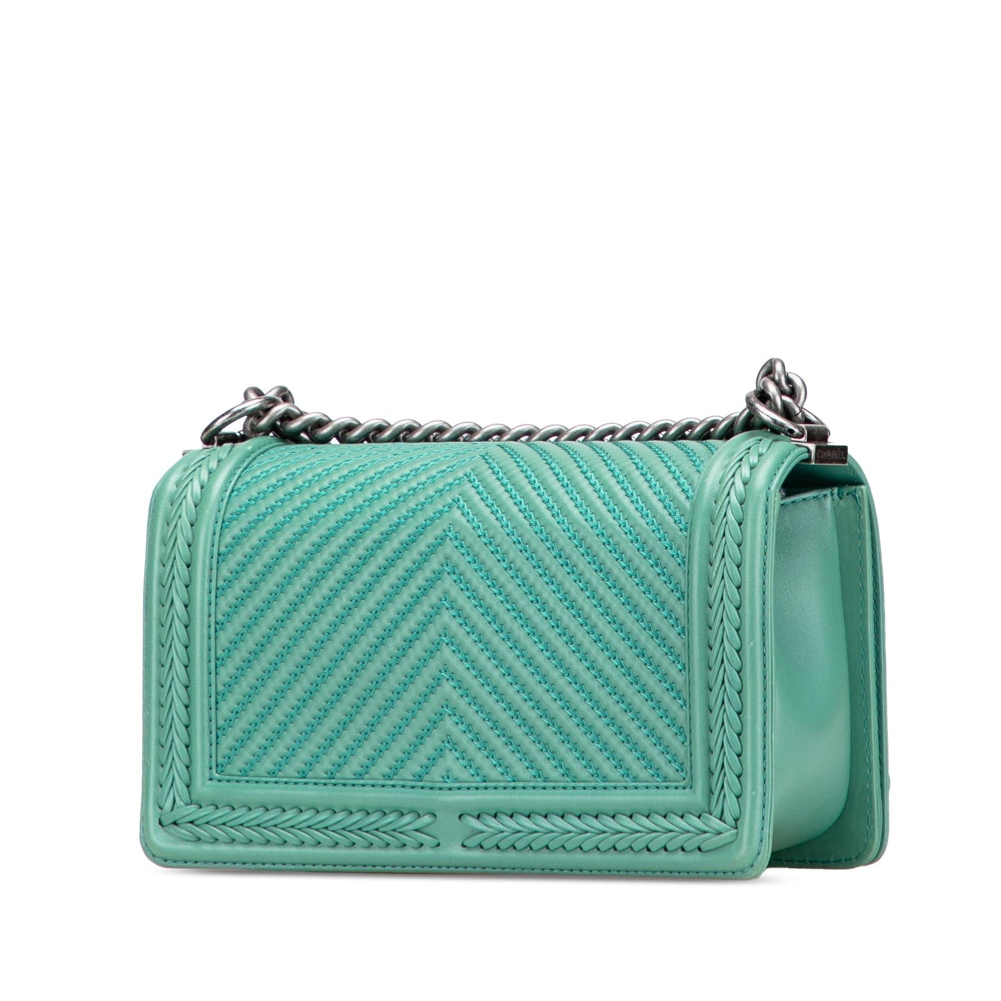 Chanel New Braided Chevron Lambskin Boy Flap Handbag