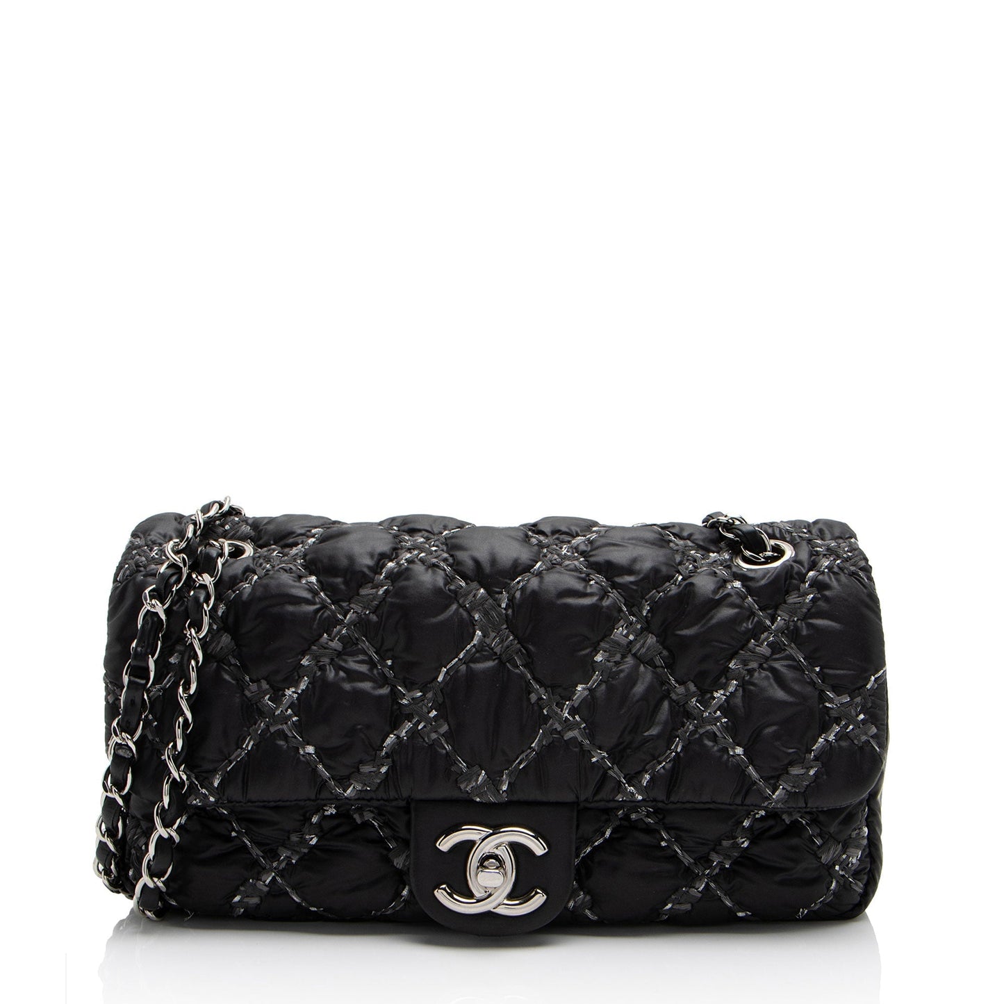 Chanel Nylon Quilted Tweed On Stitch Flap Shoulder Bag