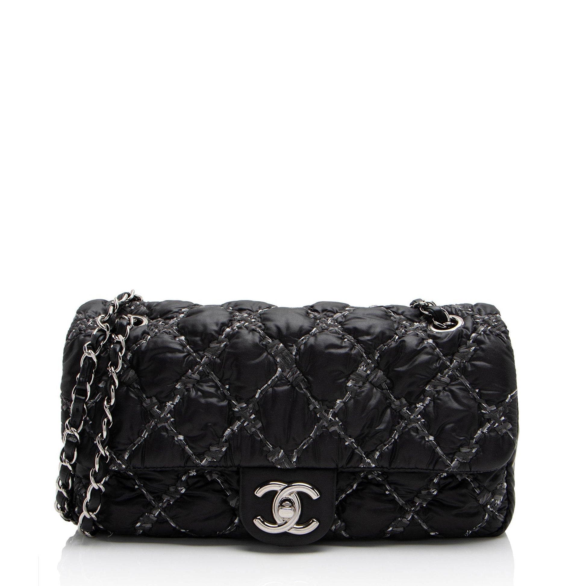 Chanel Nylon Quilted Tweed On Stitch Flap Shoulder Bag