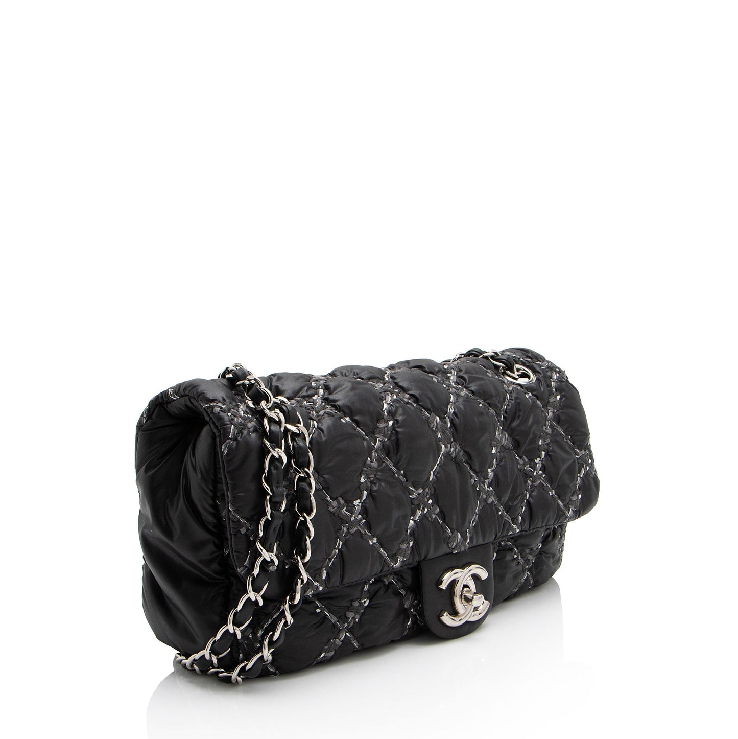 Chanel Nylon Quilted Tweed On Stitch Flap Shoulder Bag