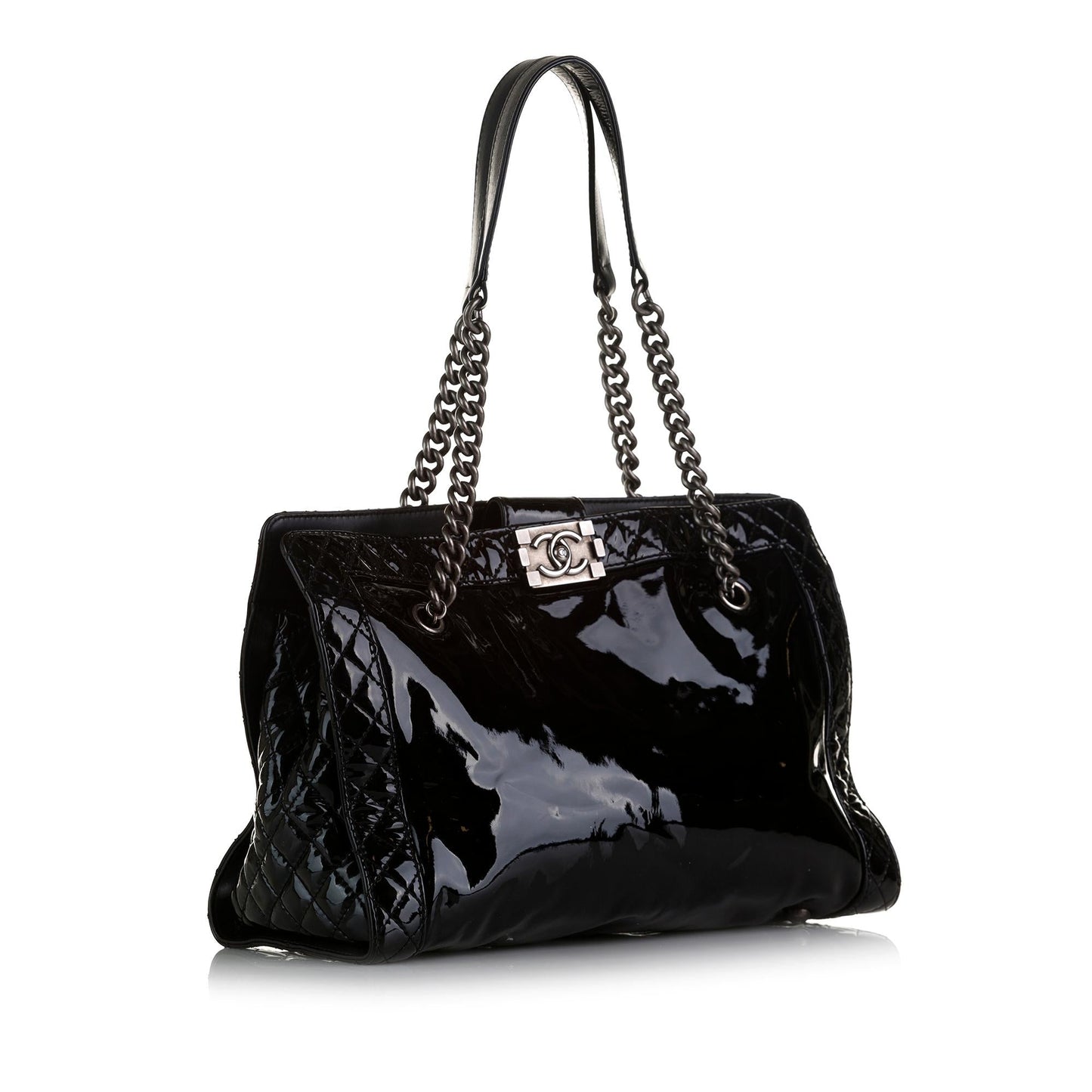 Chanel Patent Boy Reverso Shopping Tote Bag Tote 1