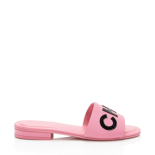 Chanel Patent Calfskin CC Slide Sandals - Size 6.5 / 36.5 ()