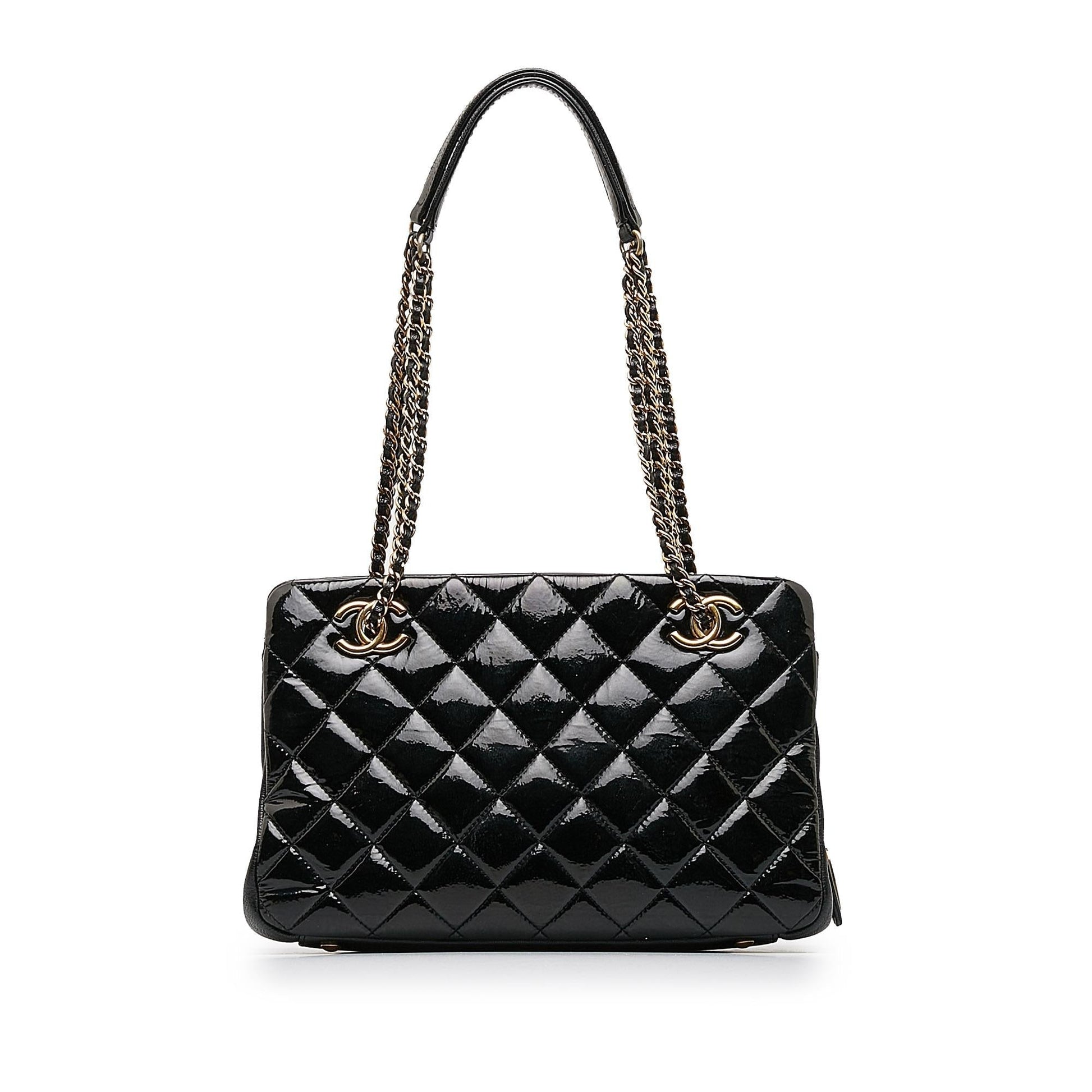 Chanel Patent Goatskin Paris Salzburg CC Eyelet Shoulder Bag