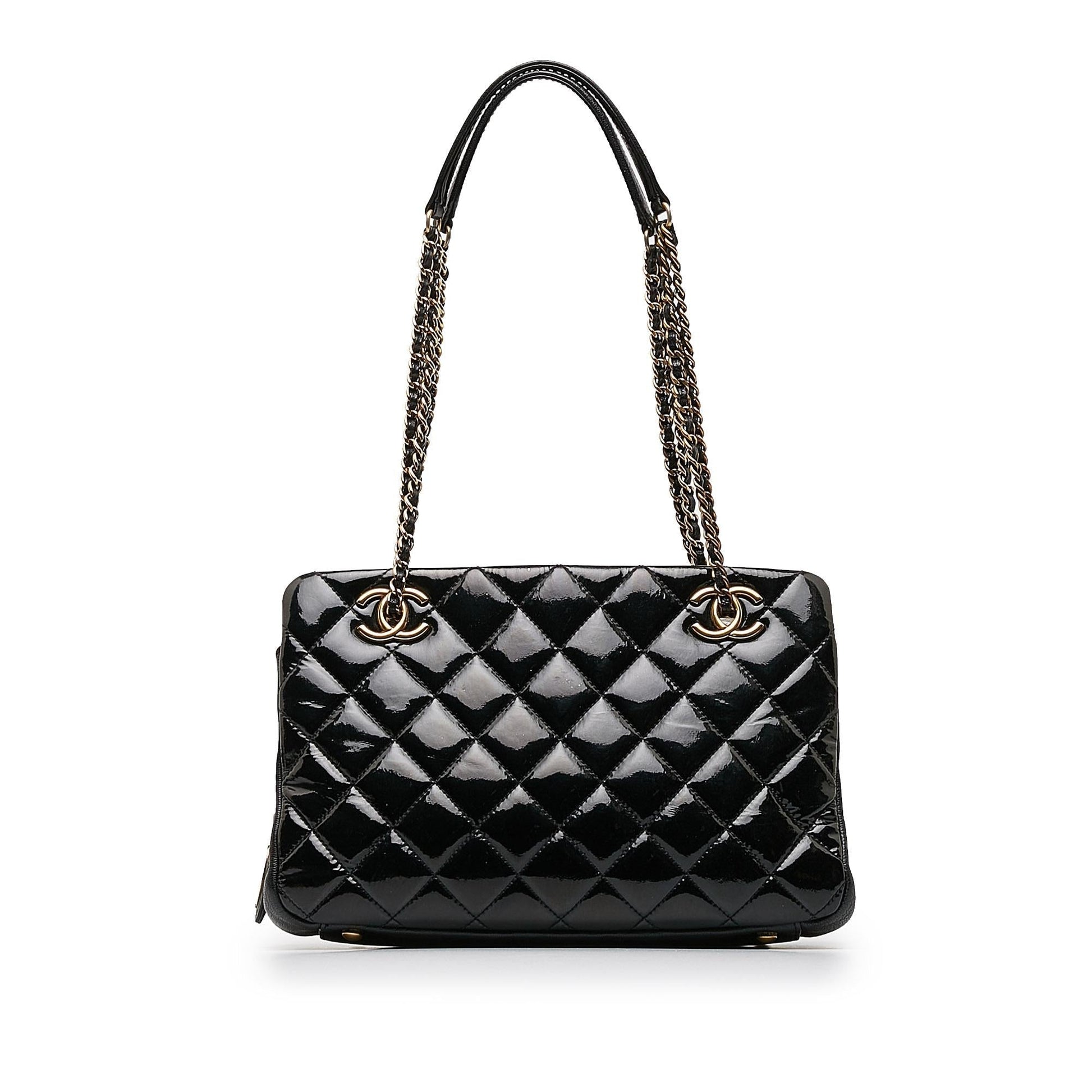 Chanel Patent Goatskin Paris Salzburg CC Eyelet Shoulder Bag