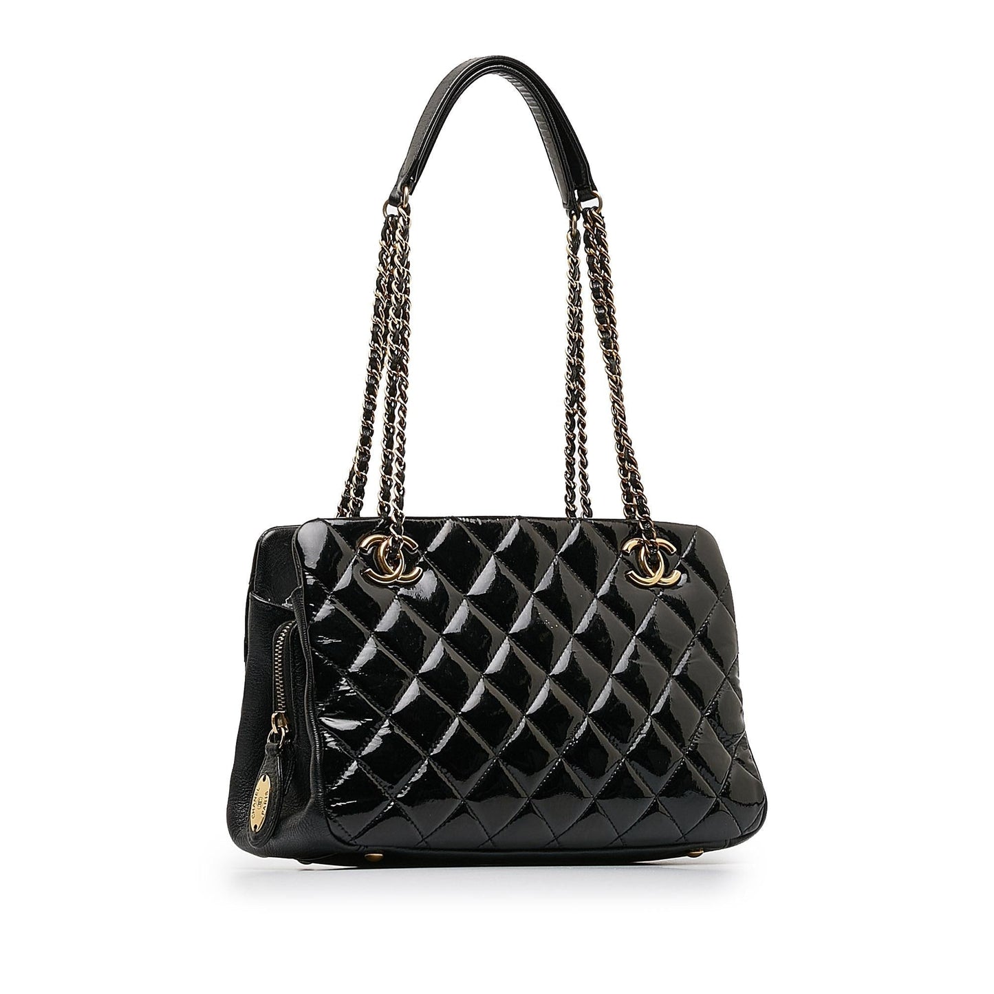 Chanel Patent Goatskin Paris Salzburg CC Eyelet Shoulder Bag