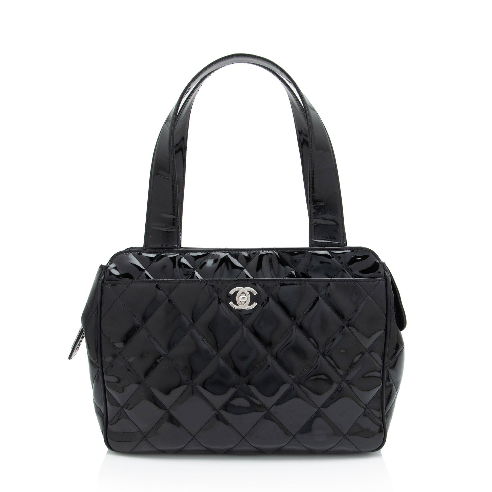 Chanel Patent CC Bowling SHF-S9yHE9 Leather Handbag