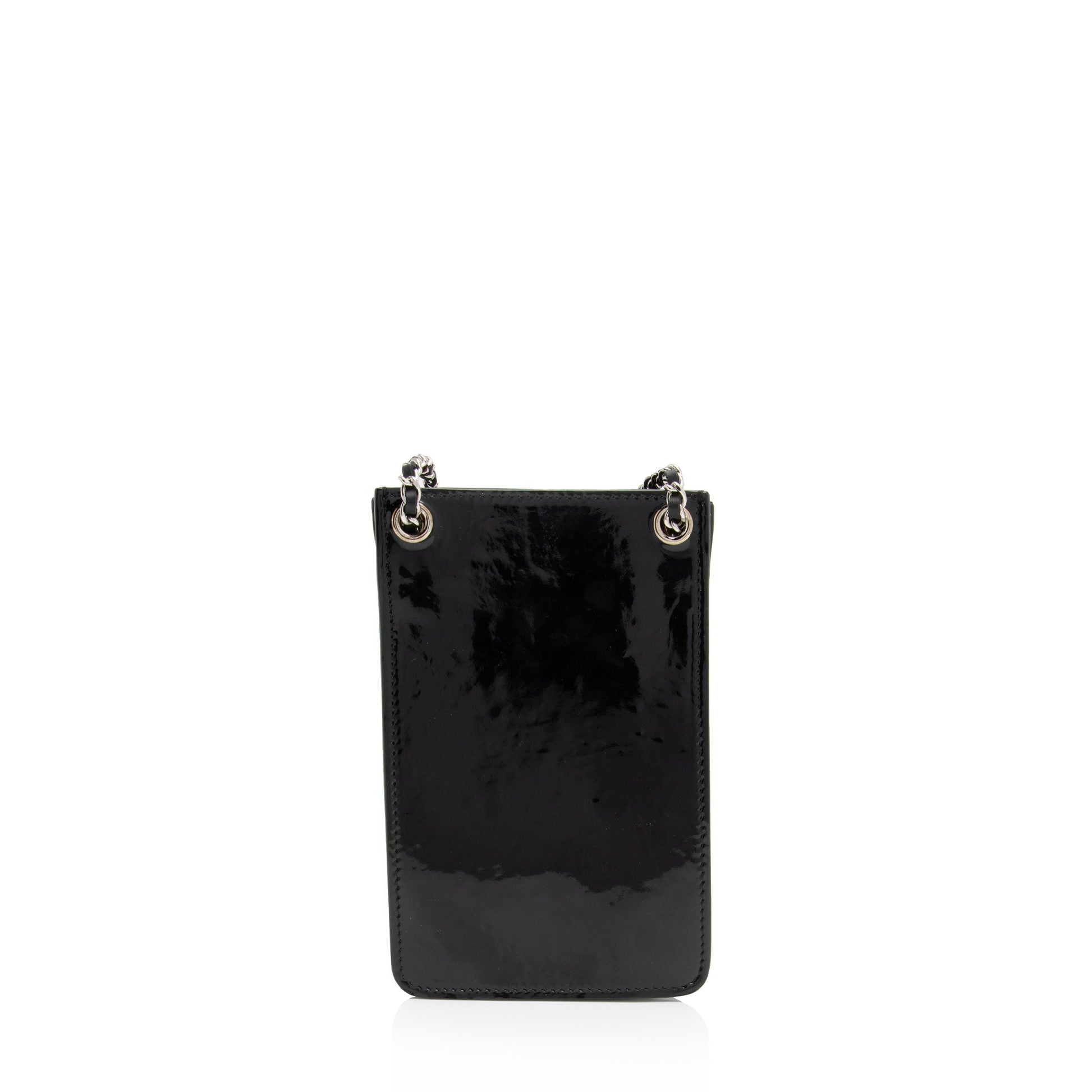 Chanel Patent CC Phone Holder SHF-VnP7Do Leather Crossbody Bag