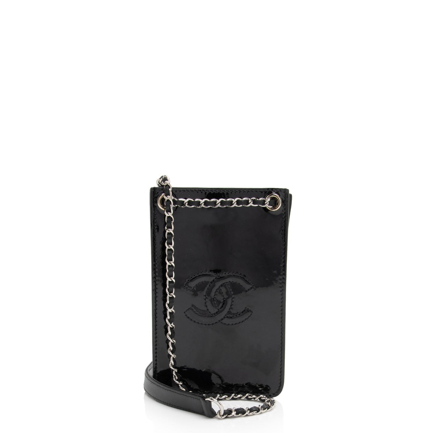 Chanel Patent CC Phone Holder SHF-VnP7Do Leather Crossbody Bag