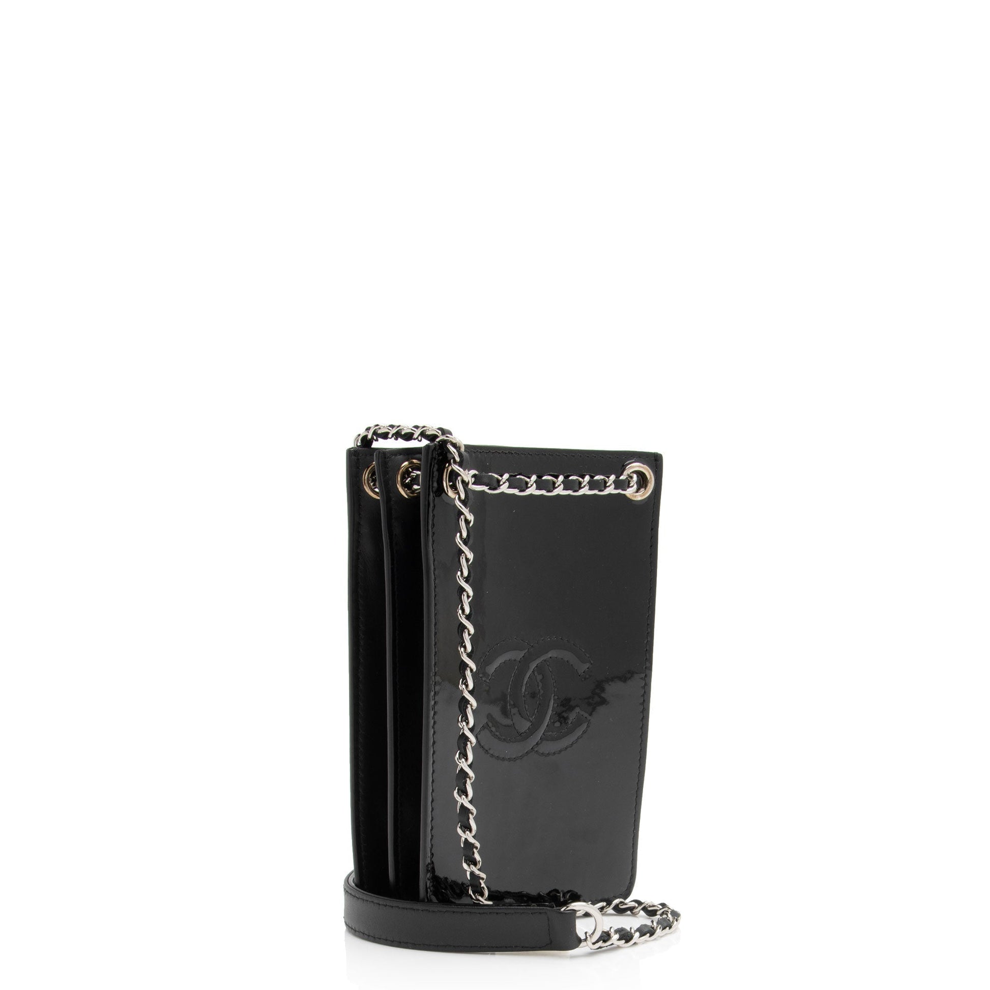 Chanel Patent CC Phone Holder SHF-VnP7Do Leather Crossbody Bag