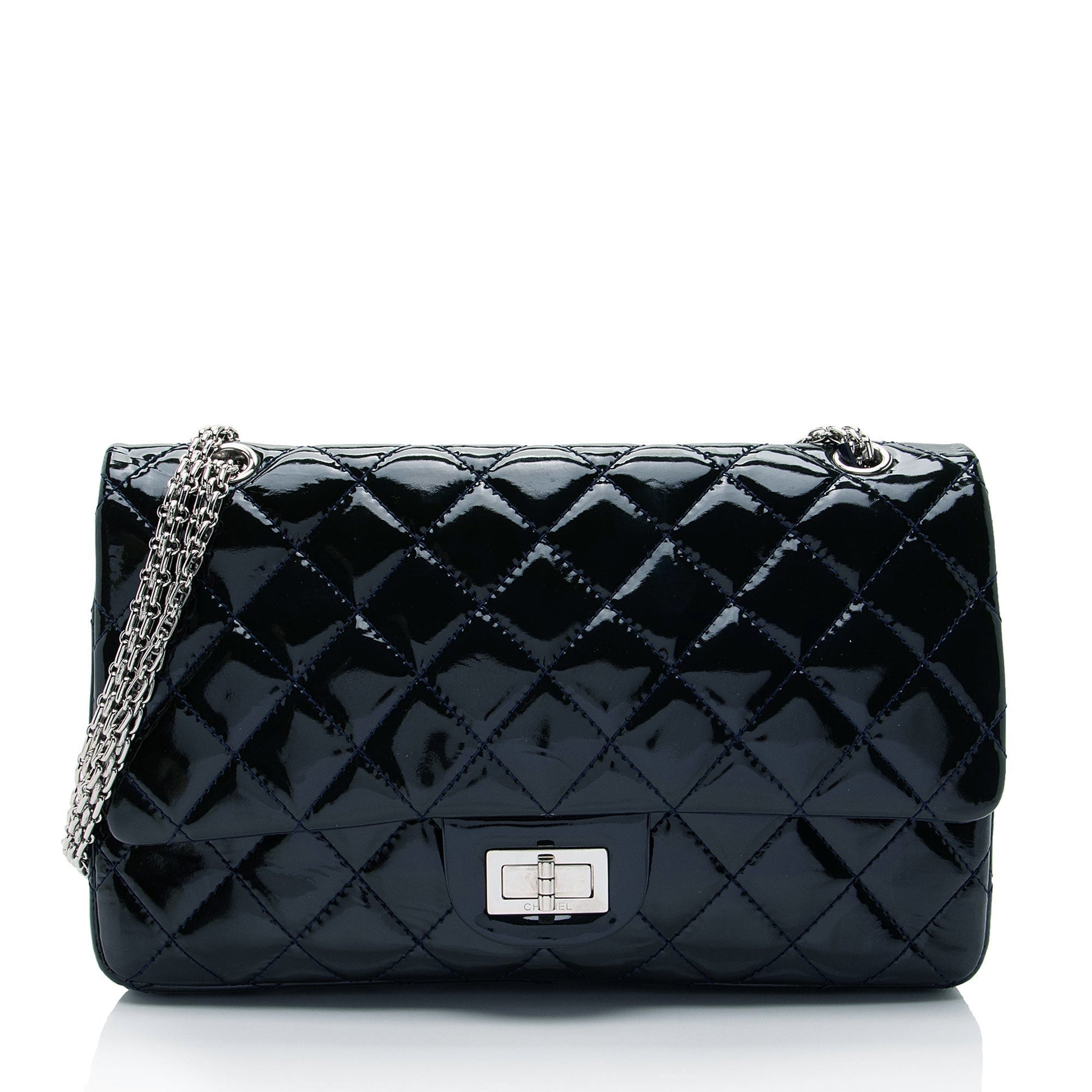 Chanel Patent Calfskin Reissue 227 Double Flap Leather Shoulder Bag