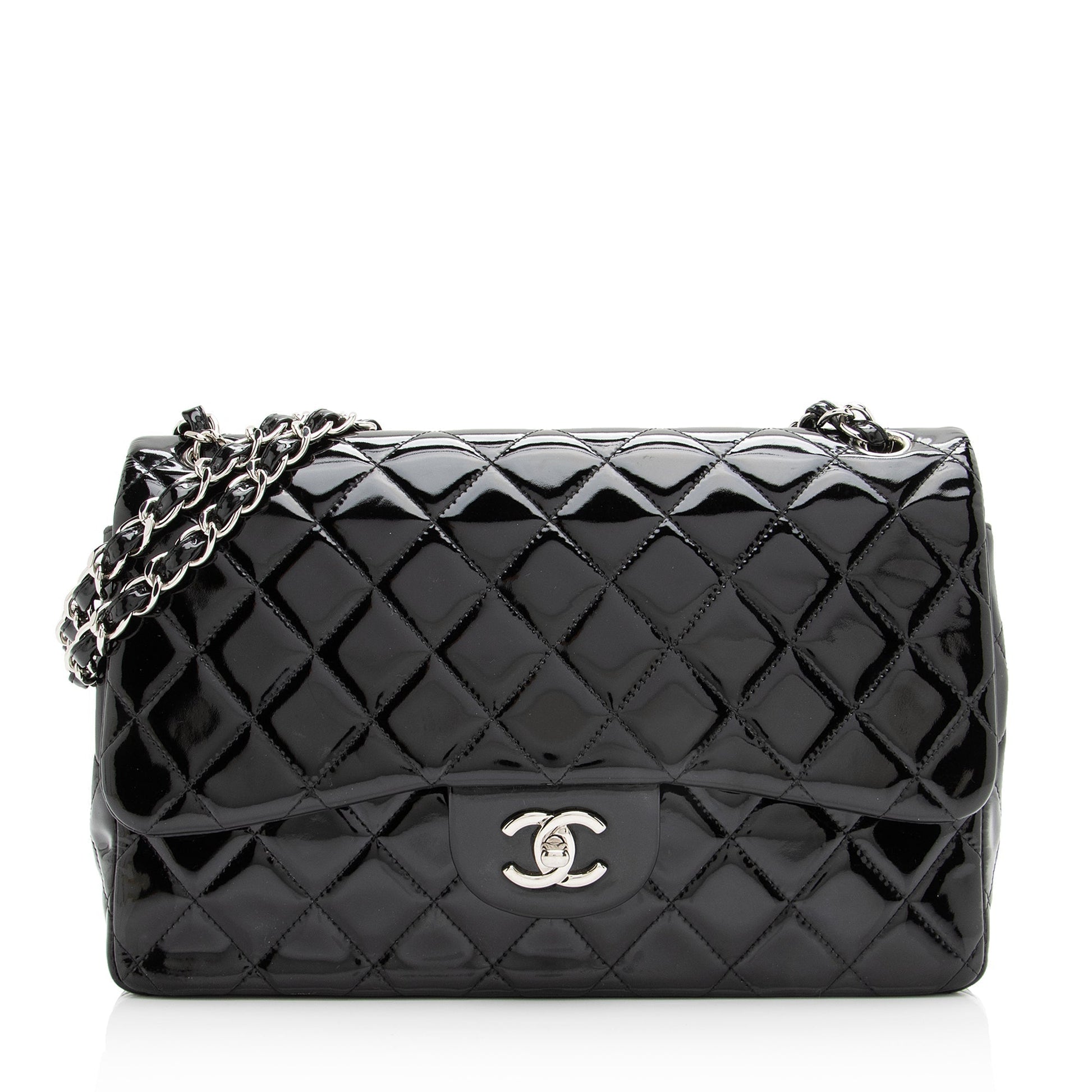 Chanel Patent Classic Jumbo Double Flap SHF Leather Shoulder Bag 4