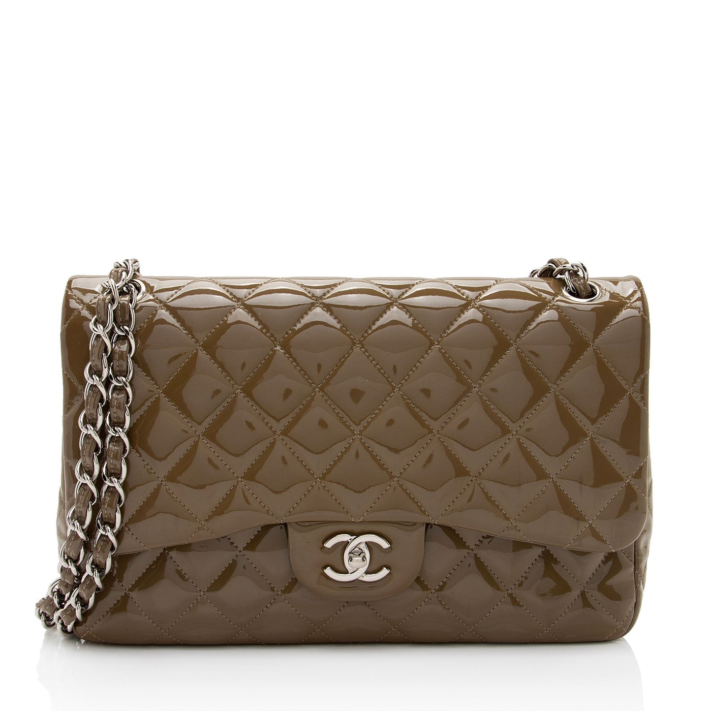 Chanel Patent Classic Jumbo Double Flap SHF-jE6UCt Leather Shoulder Bag