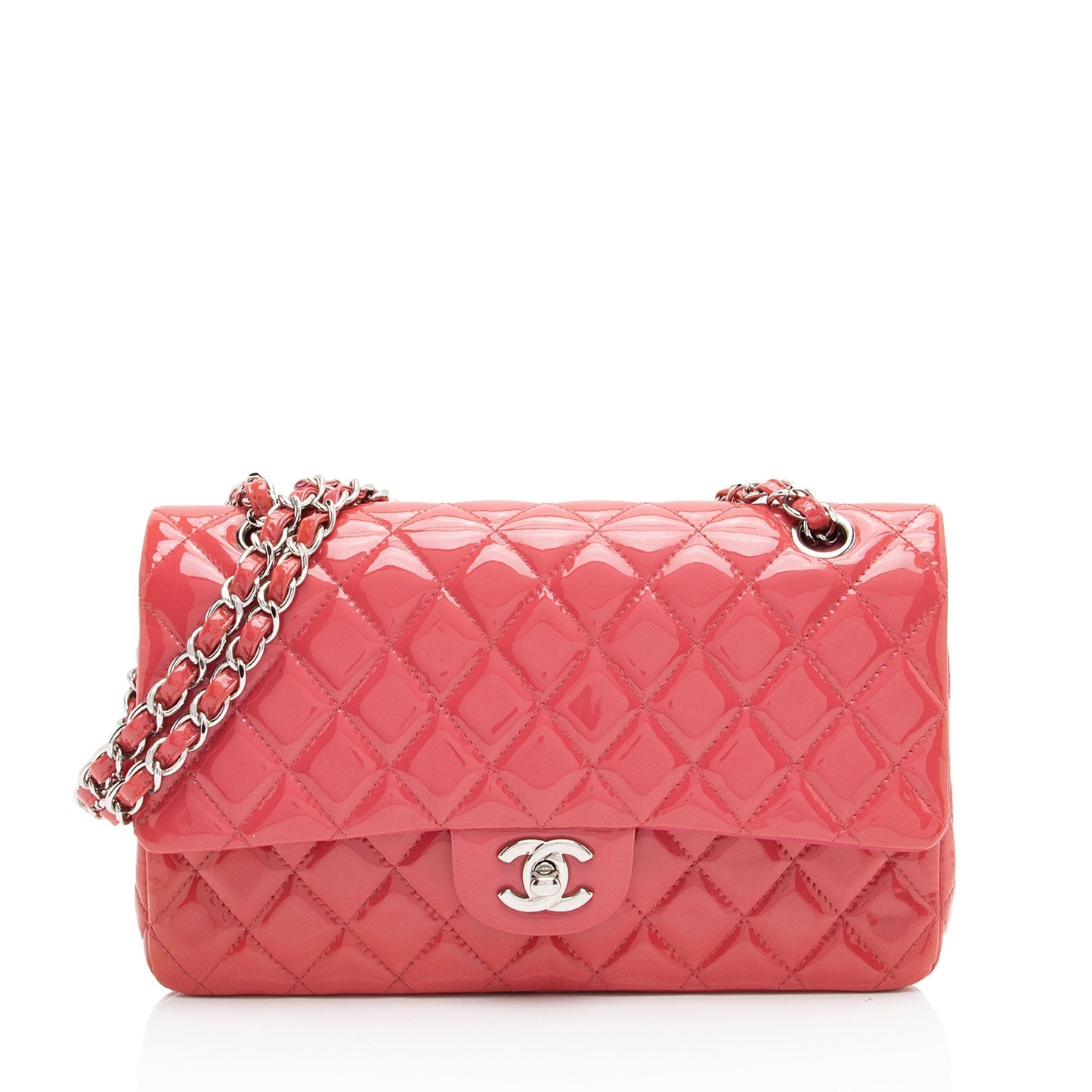 Chanel Patent Classic Double Flap SHF-4dhv1Q Leather Shoulder Bag