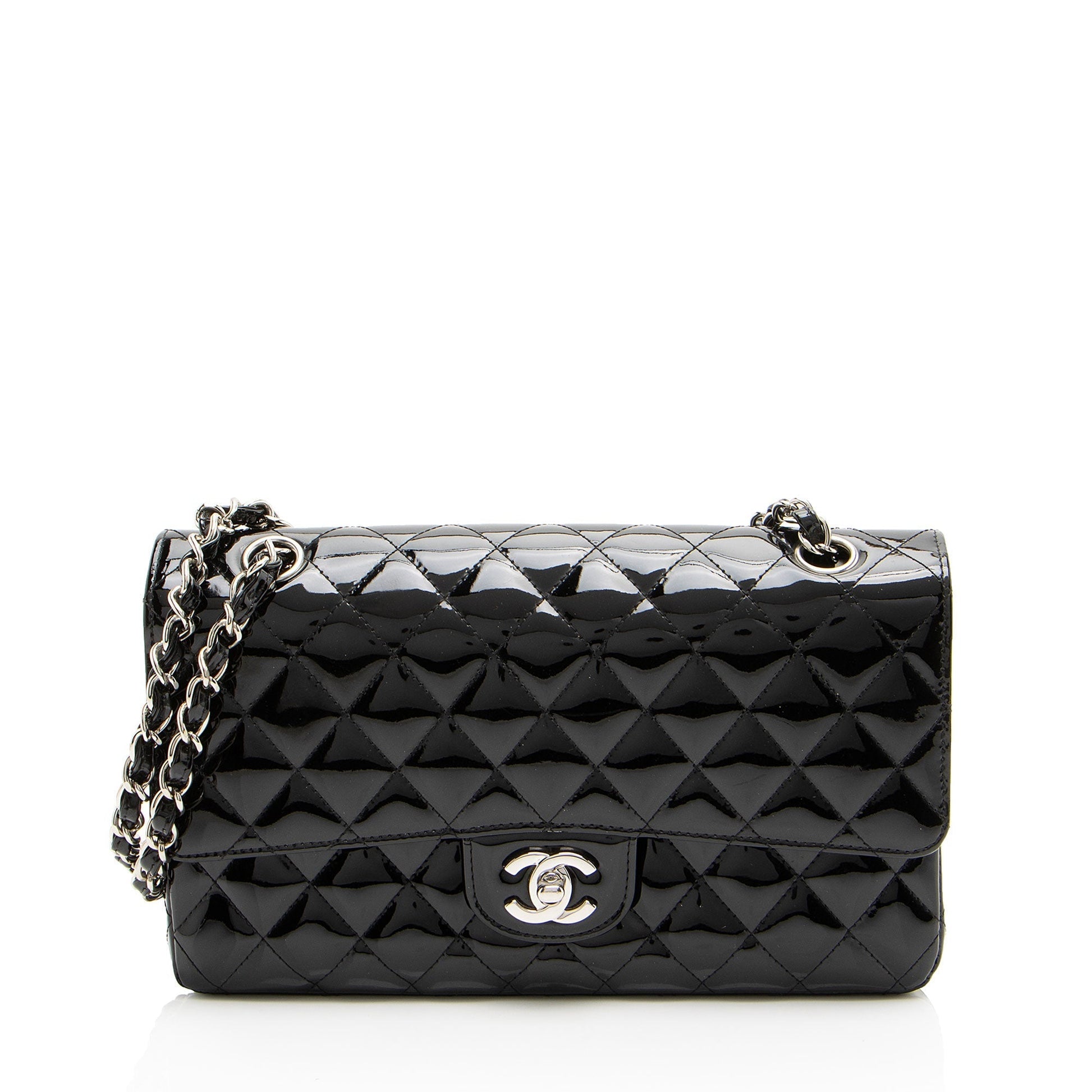 Chanel Patent Classic Double Flap SHF-XaMpG8 Leather Shoulder Bag