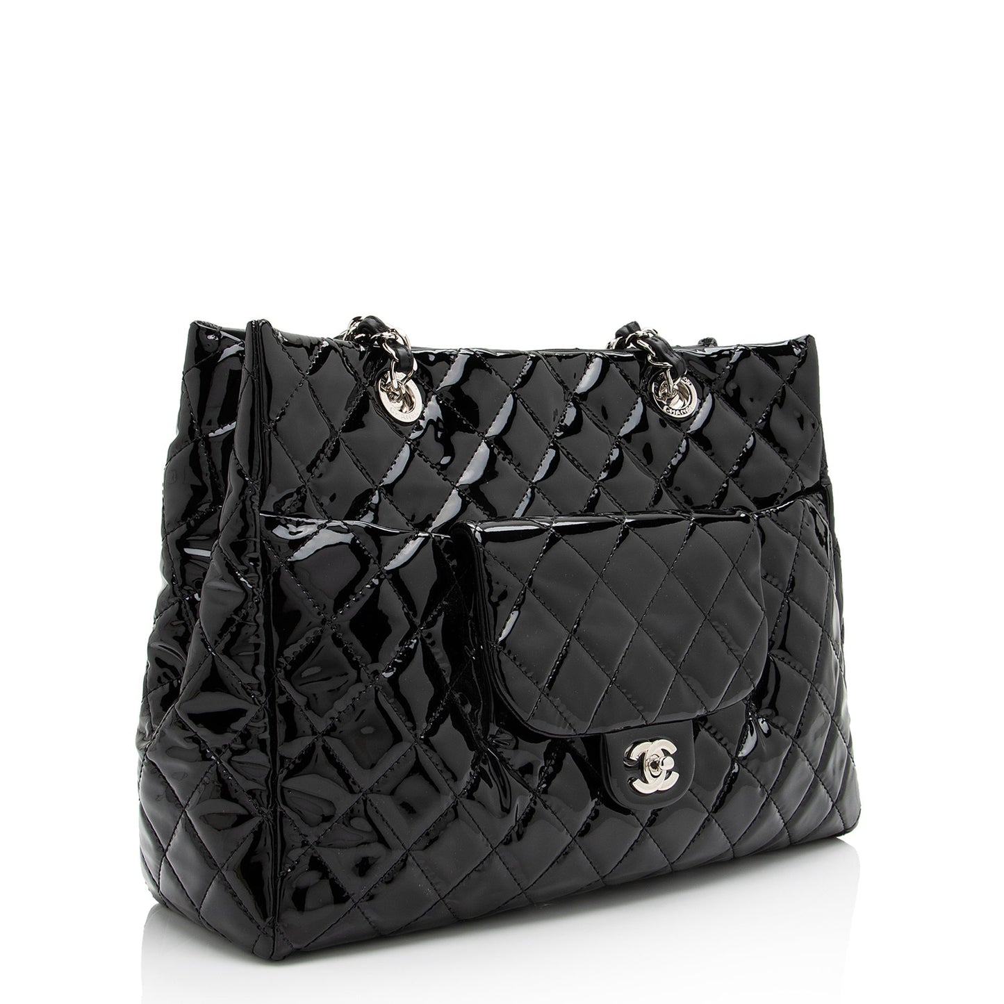 Chanel Patent Coco Shine SHF Leather Tote Bag