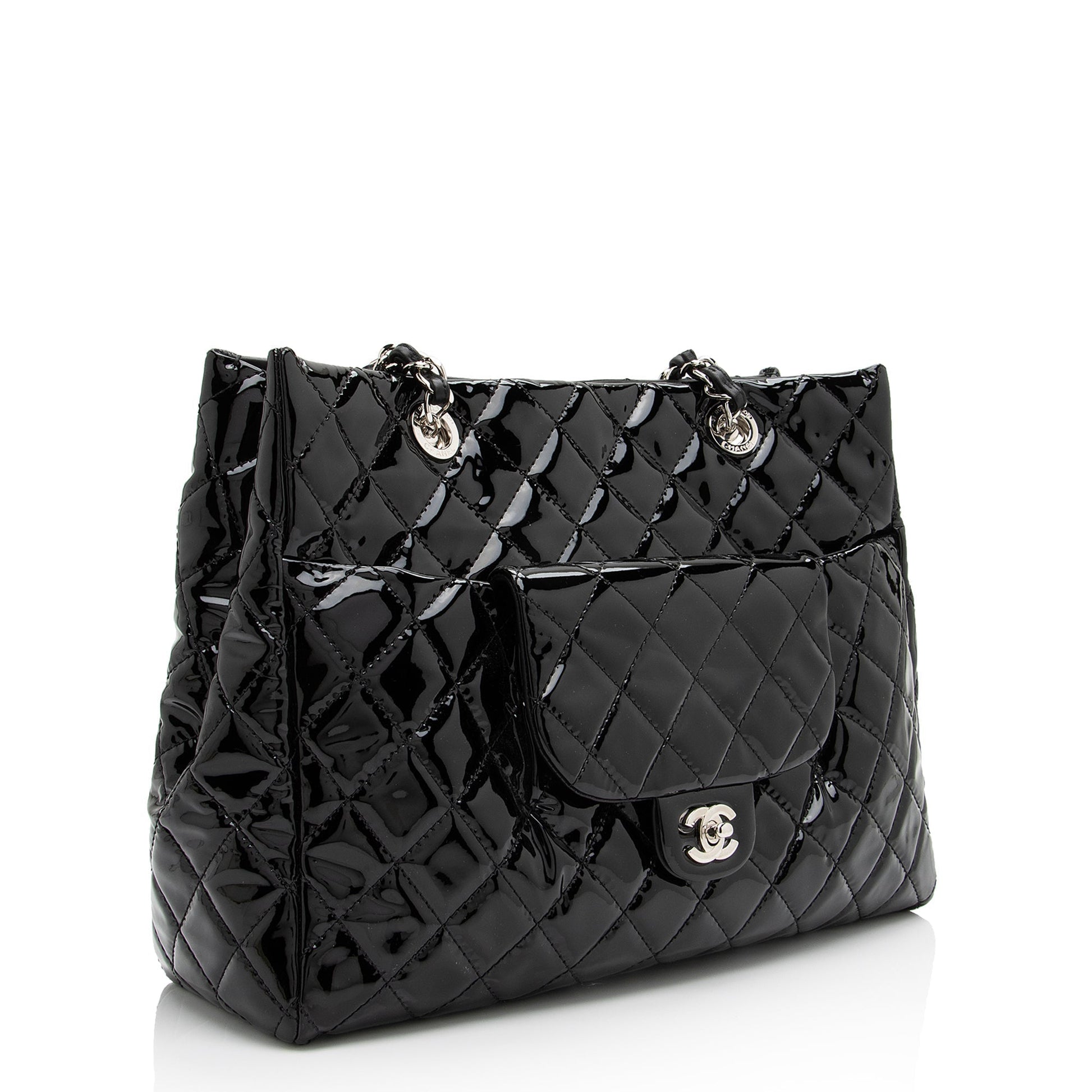 Chanel Patent Coco Shine SHF Leather Tote Bag