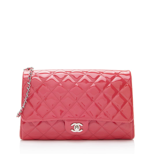 Chanel Patent Flap on SHF-IZbriv Leather Clutch Bag