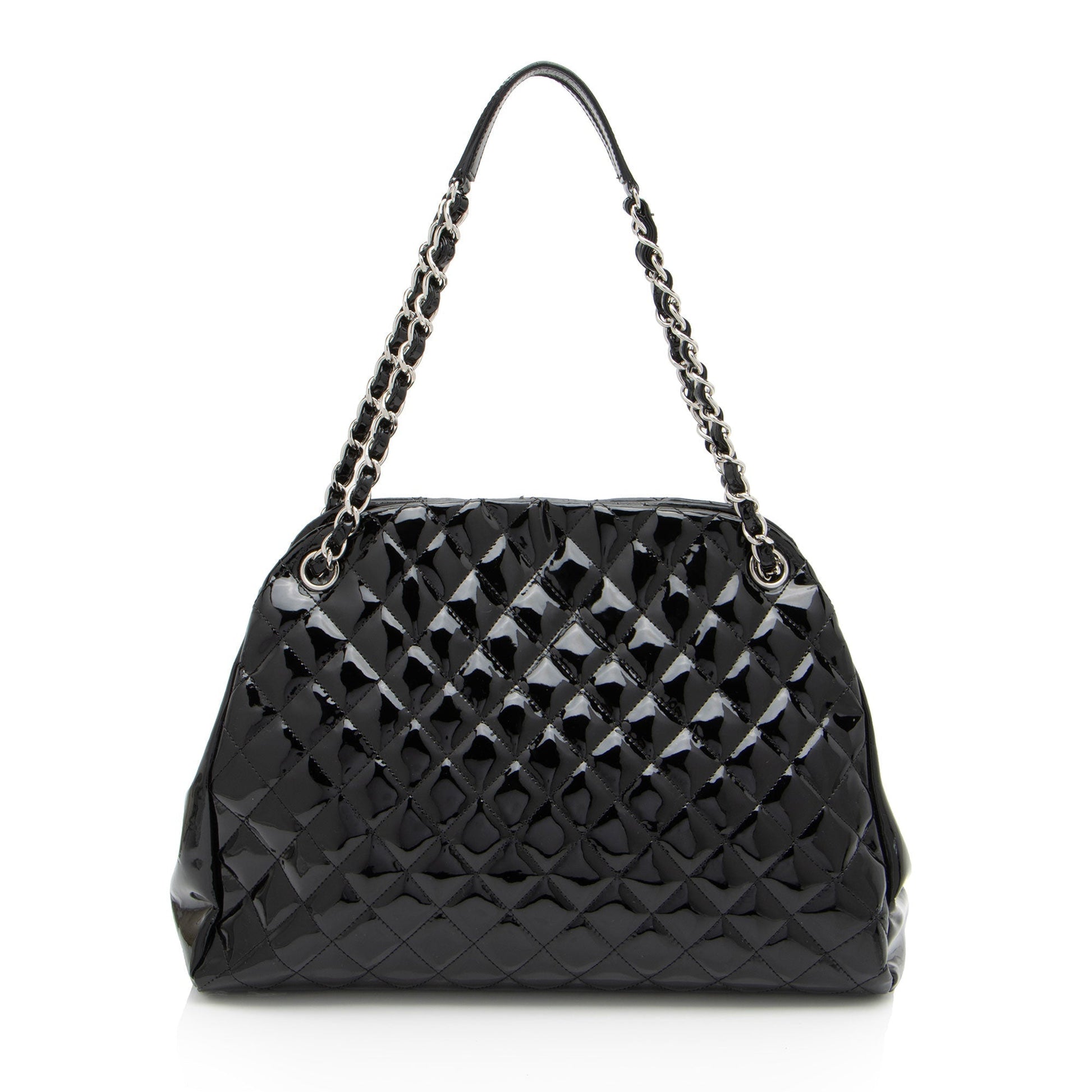 Chanel Patent Just Mademoiselle Bowler SHF-ELuN7V Leather Handbag