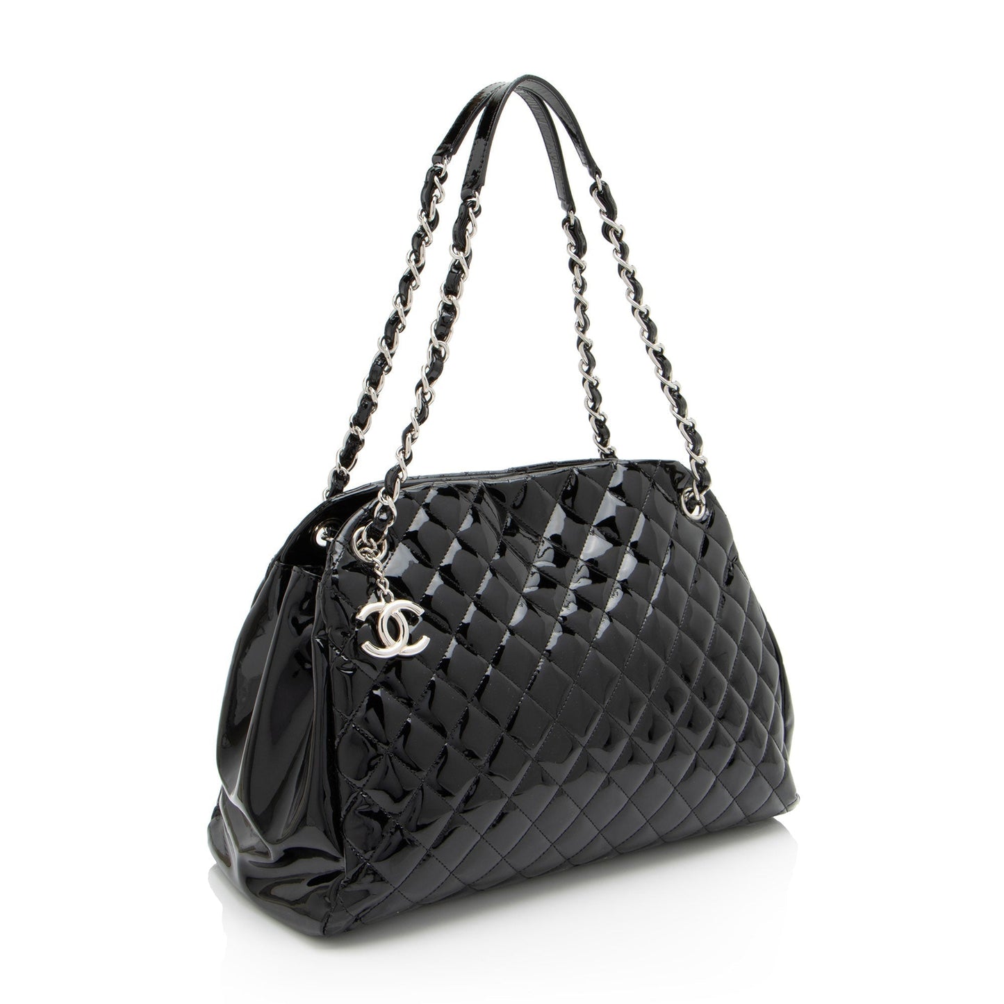 Chanel Patent Just Mademoiselle Bowler SHF-ELuN7V Leather Handbag