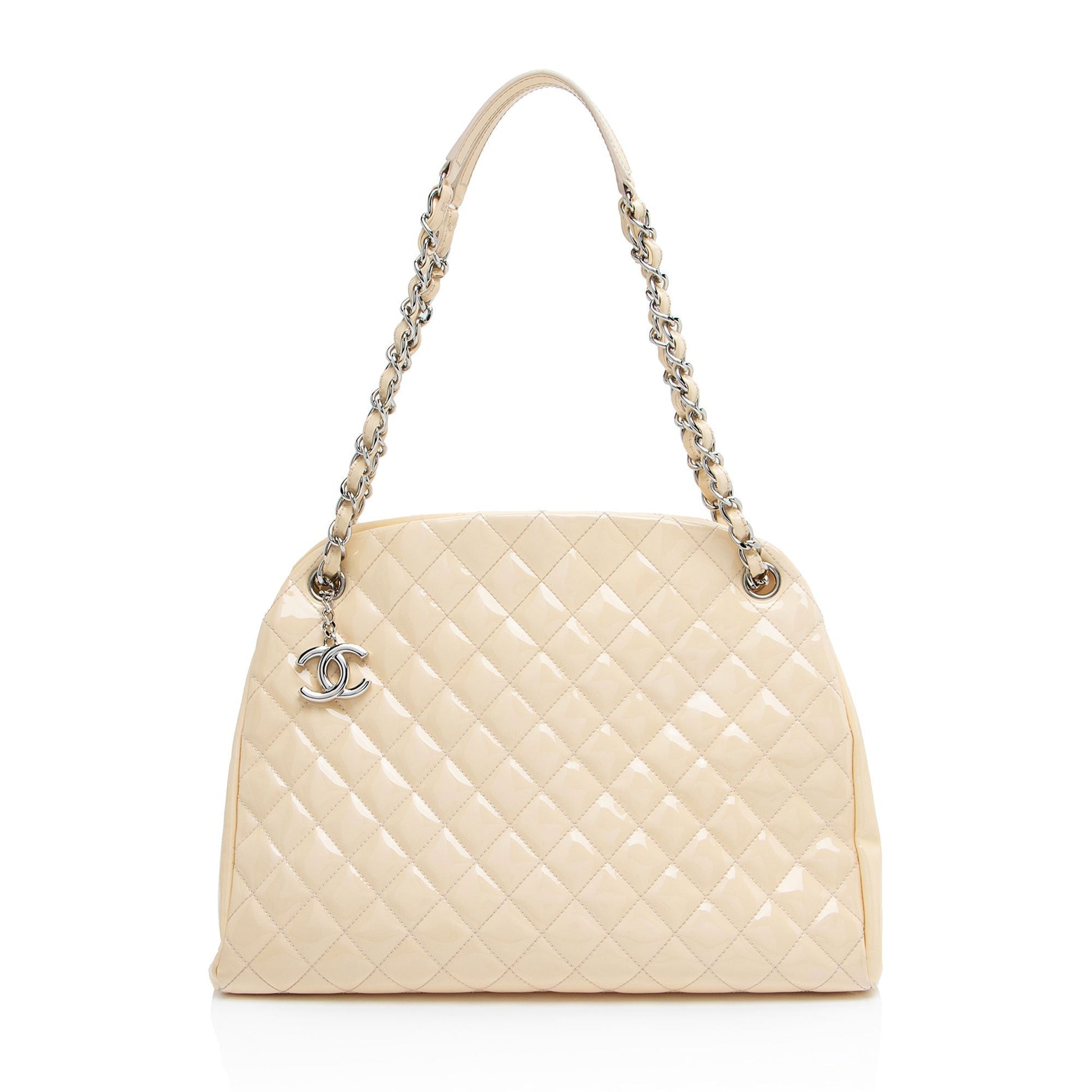 Chanel Patent Just Mademoiselle Bowler Leather Handbag