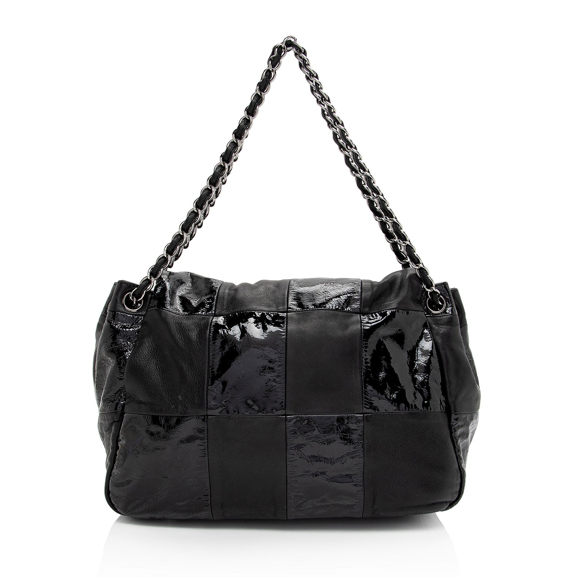 Chanel Patent Lambskin Brooklyn Ligne CC Accordion Leather Shoulder Bag