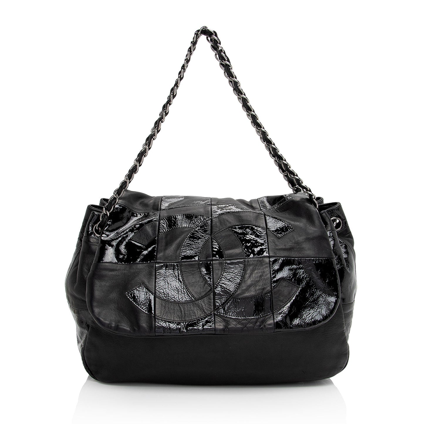 Chanel Patent Lambskin Brooklyn Ligne CC Accordion Leather Shoulder Bag