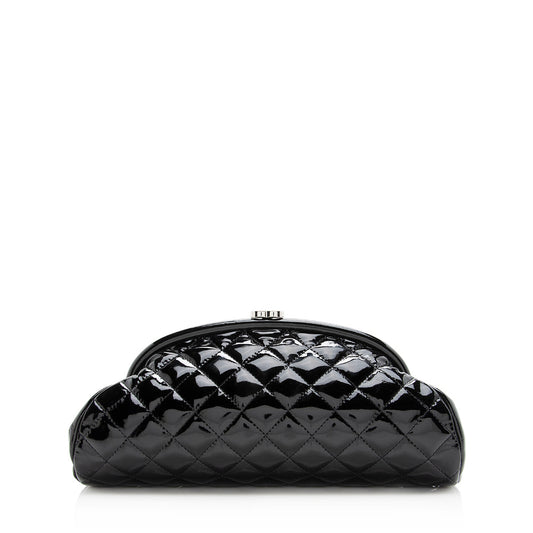 Chanel Patent Timeless SHF Leather Clutch Bag