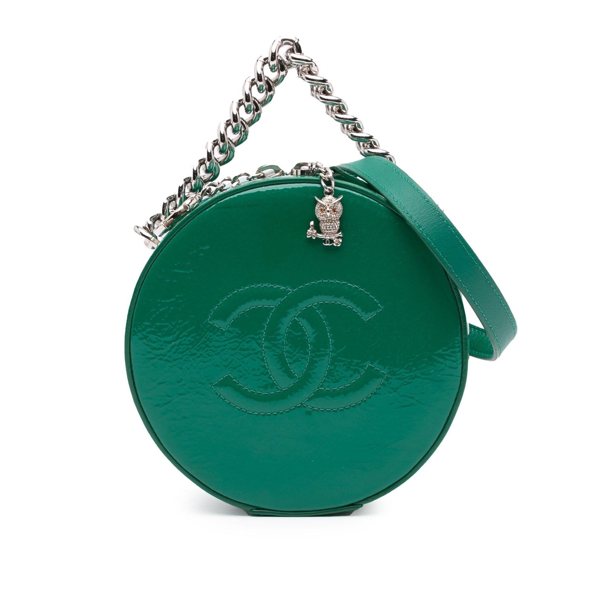 Chanel Patent Round As Earth Satchel Bag