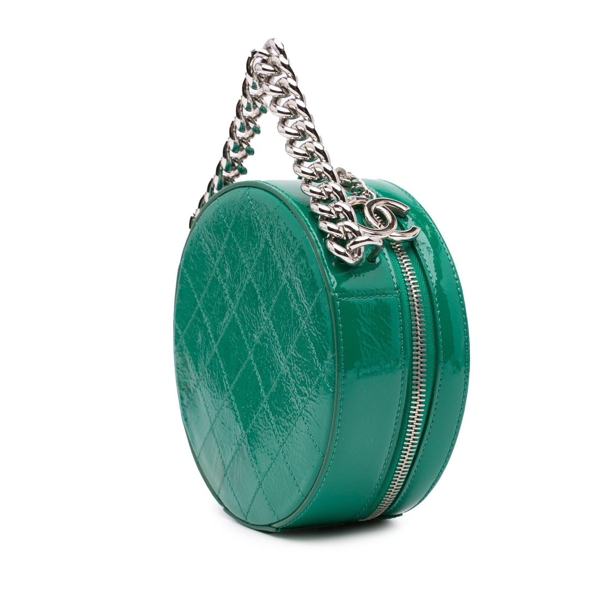 Chanel Patent Round As Earth Satchel Bag