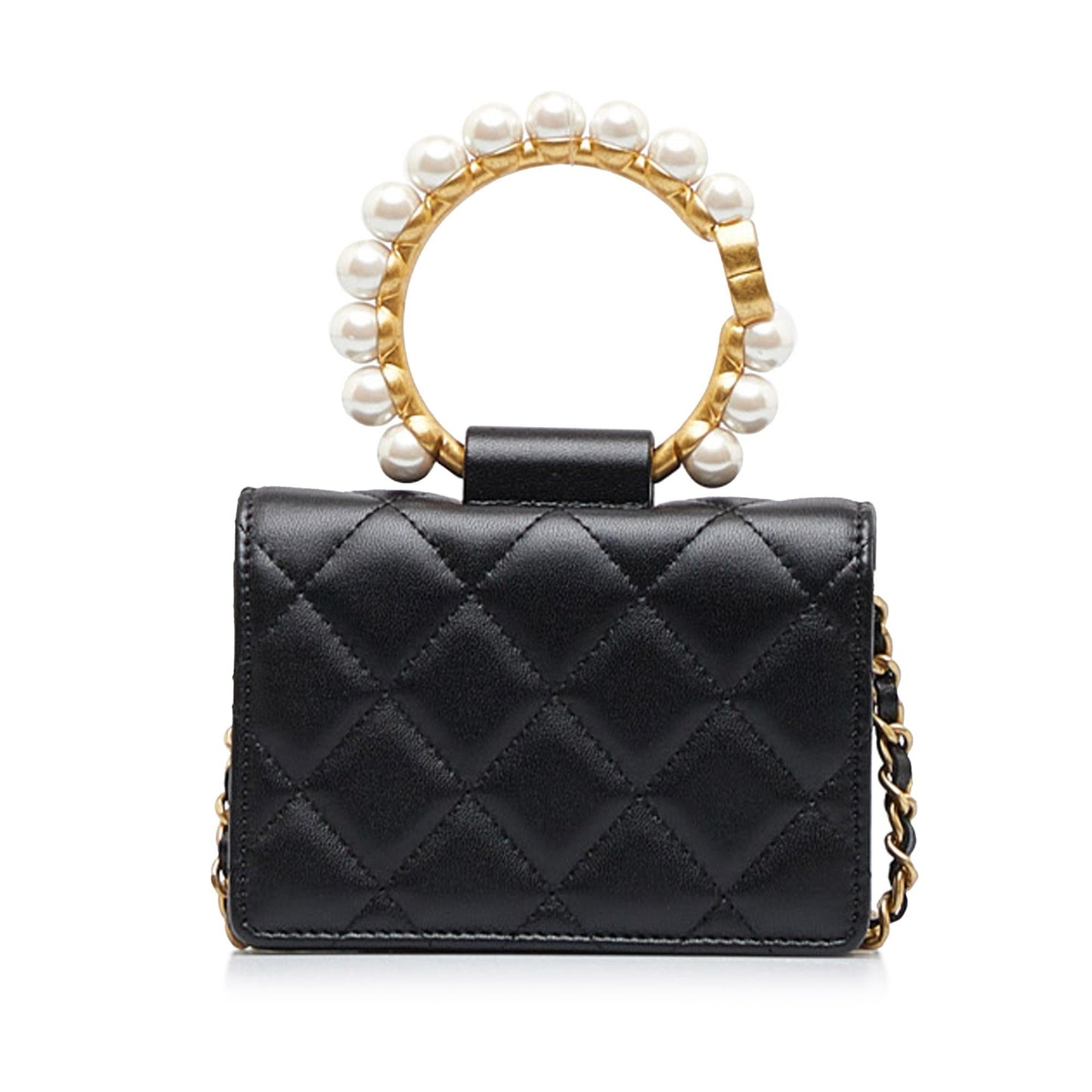 Chanel Pearl Crown Clutch On (SHG-AvI b) Denim Mini Jewelry