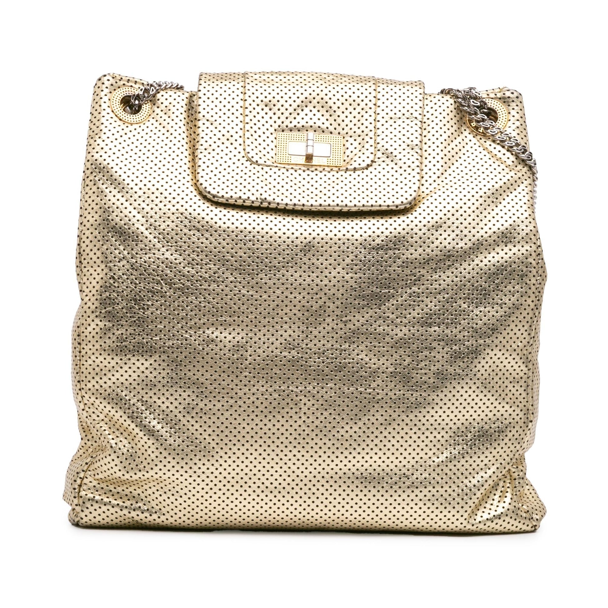 Chanel Perforated Crackled Tote Bag