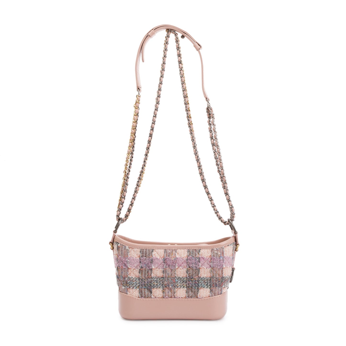 Chanel Tweed Gabrielle Hobo Leather Calfskin Pink Travel Bag