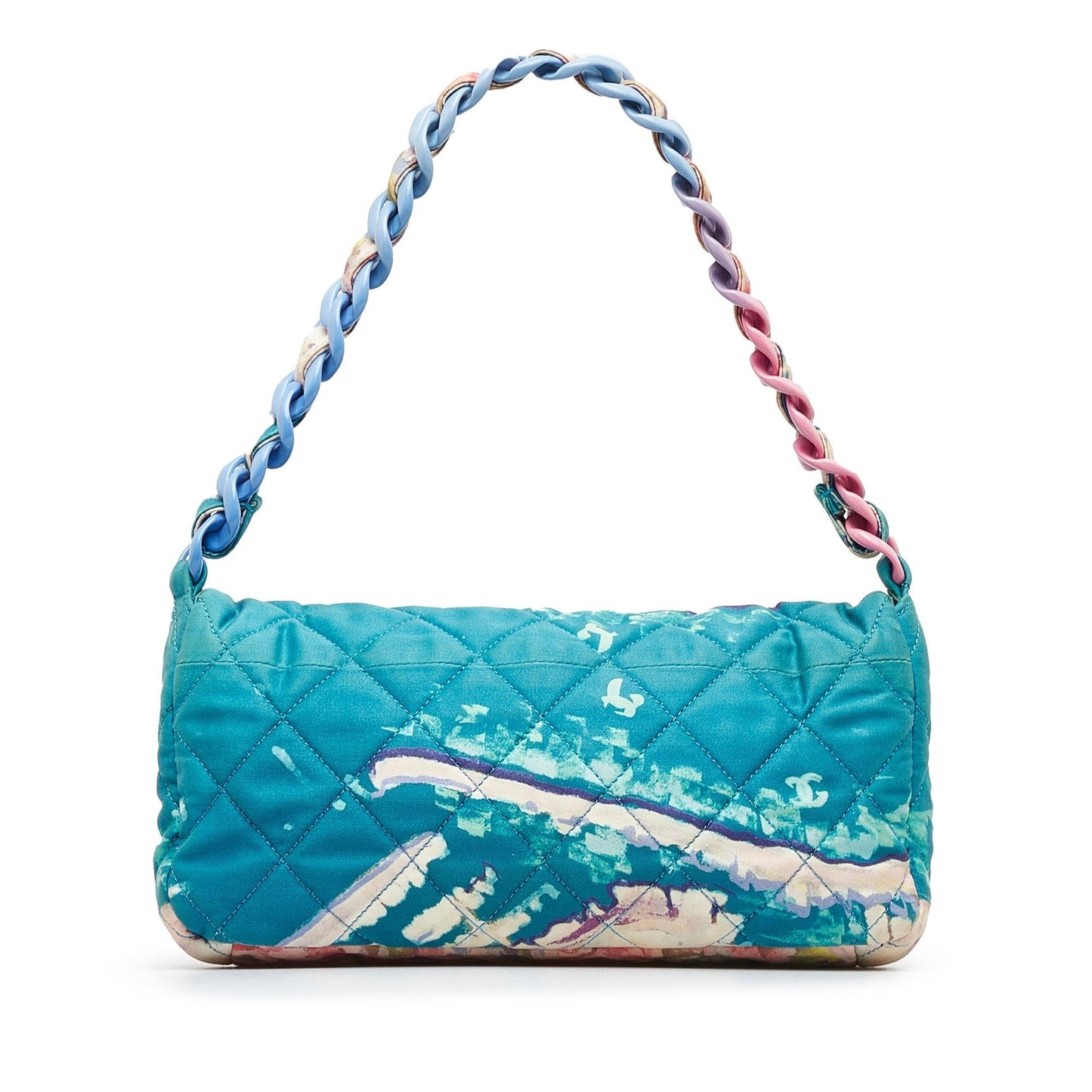Chanel Printed Watercolor Pochette Flap SHG-LineIE Canvas Clutch Bag