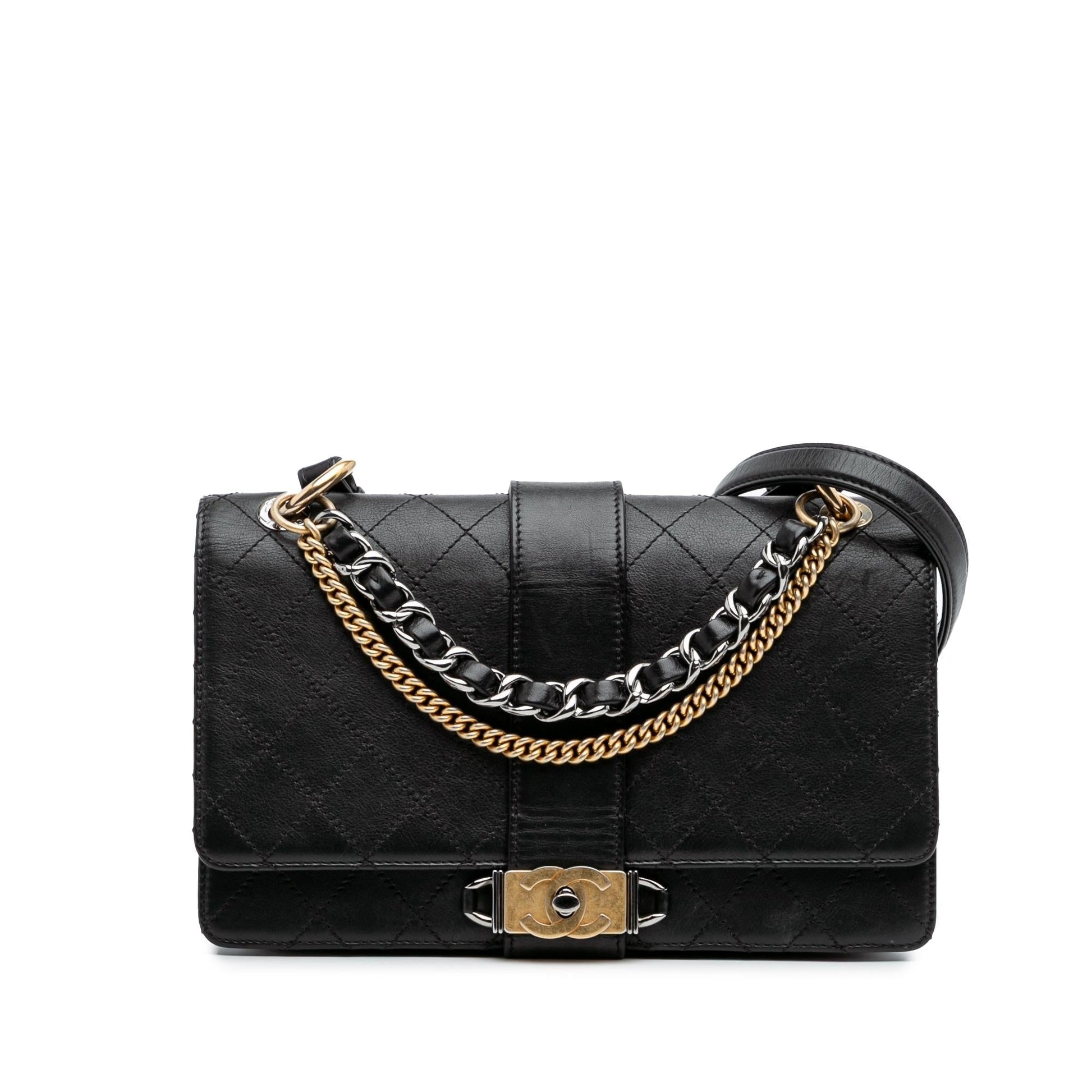 Chanel Quilted Calfskin Double Top Handle Flap Handbag Flap 1