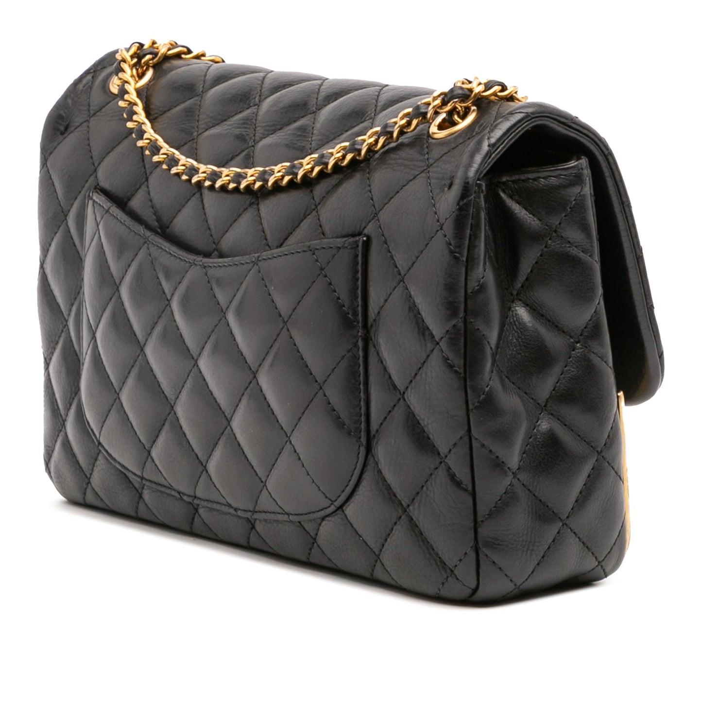 Chanel Quilted Calfskin Rock Corner Flap Handbag