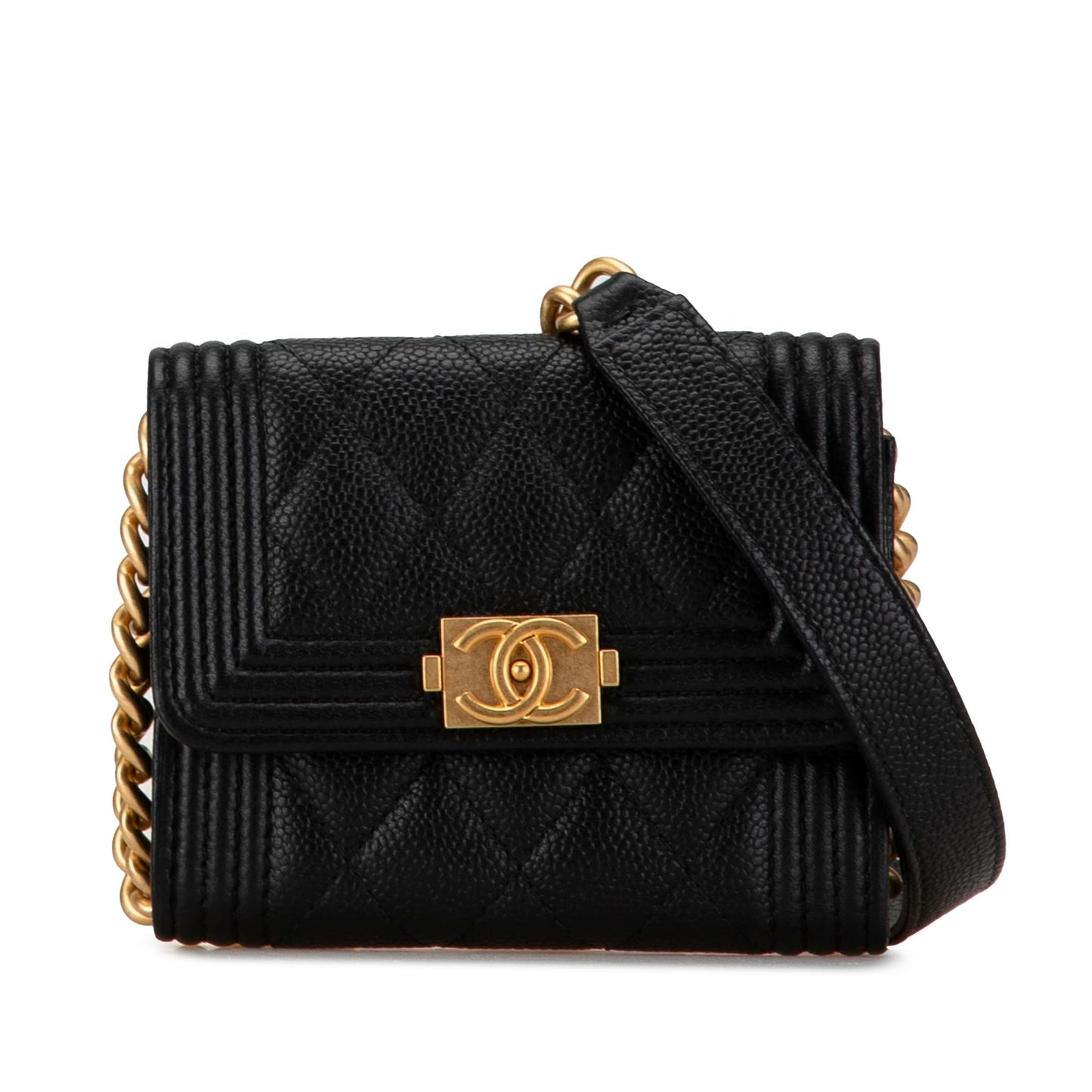 Chanel Quilted Caviar Boy Card Holder SHG-VMUxwq Wallet Case