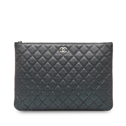 Chanel Quilted Caviar O SHG-6m9479 Clutch Bag
