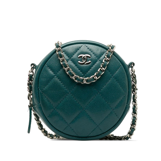Chanel Quilted Caviar Round SHG-mbgcsF Clutch Bag