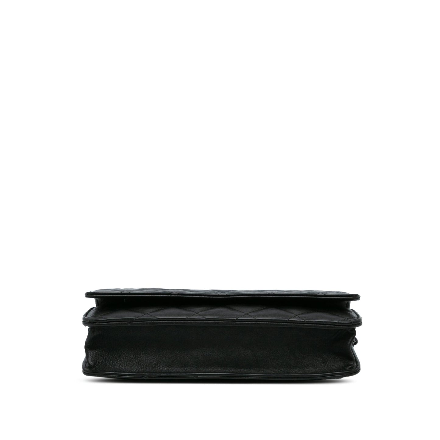 Chanel Quilted Crumpled Calfskin So On SHG-VI9SVY Black Wallet Case