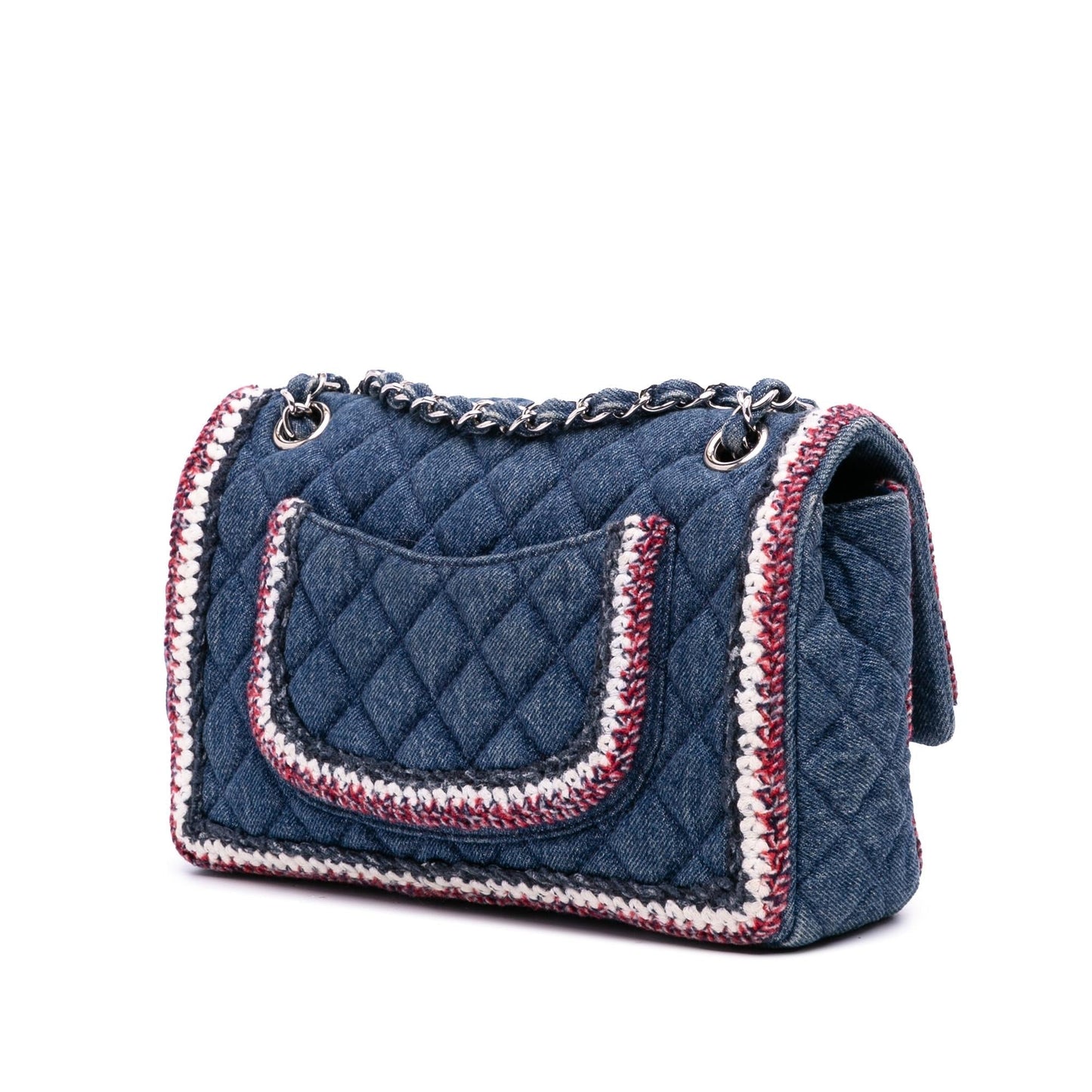 Chanel Quilted Denim Classic Single Flap Handbag