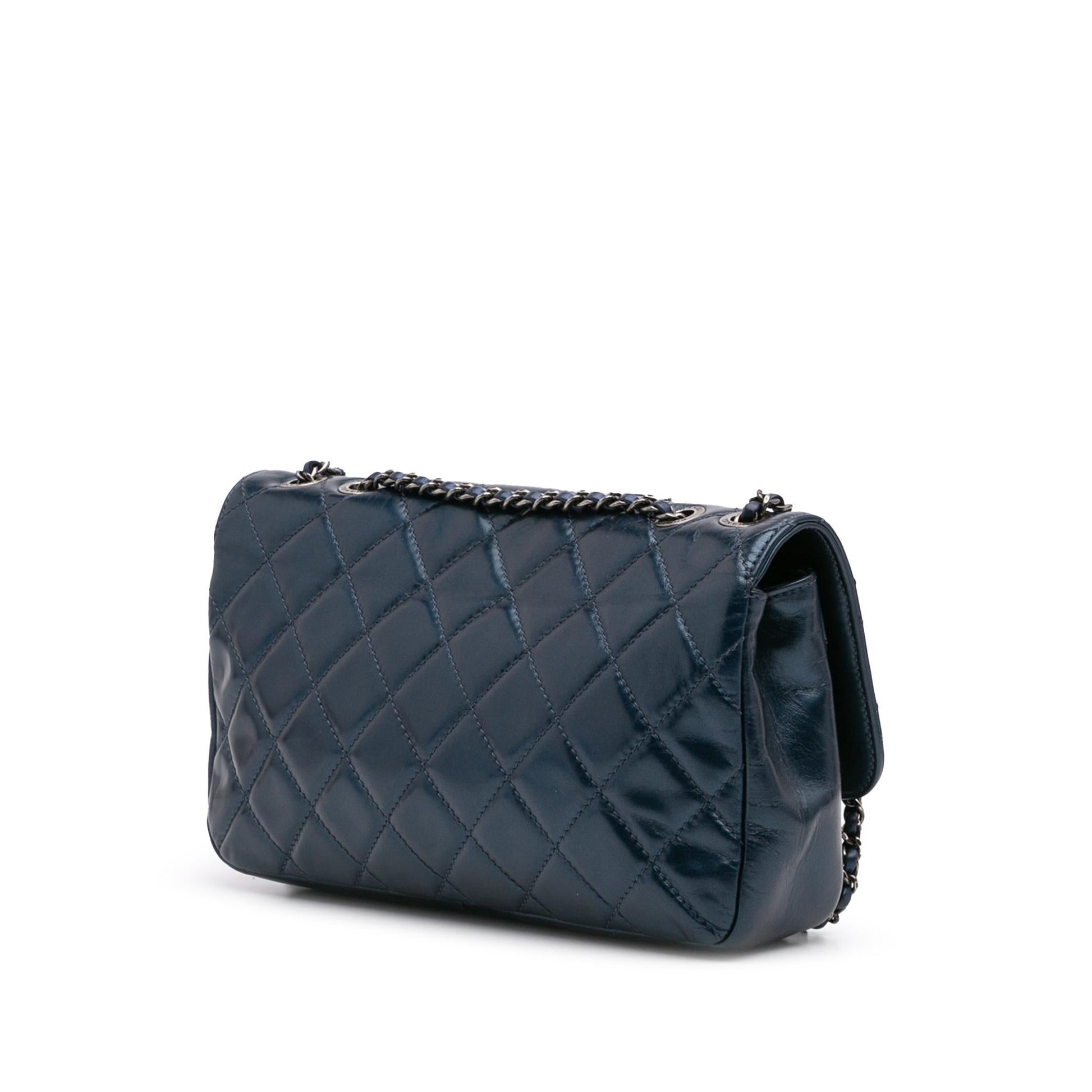 Chanel Quilted Glazed Calfskin Coco Pleats Flap Handbag Flap 3