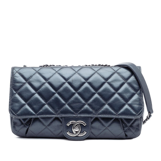 Chanel Quilted Glazed Calfskin Coco Pleats Flap Handbag Flap 4