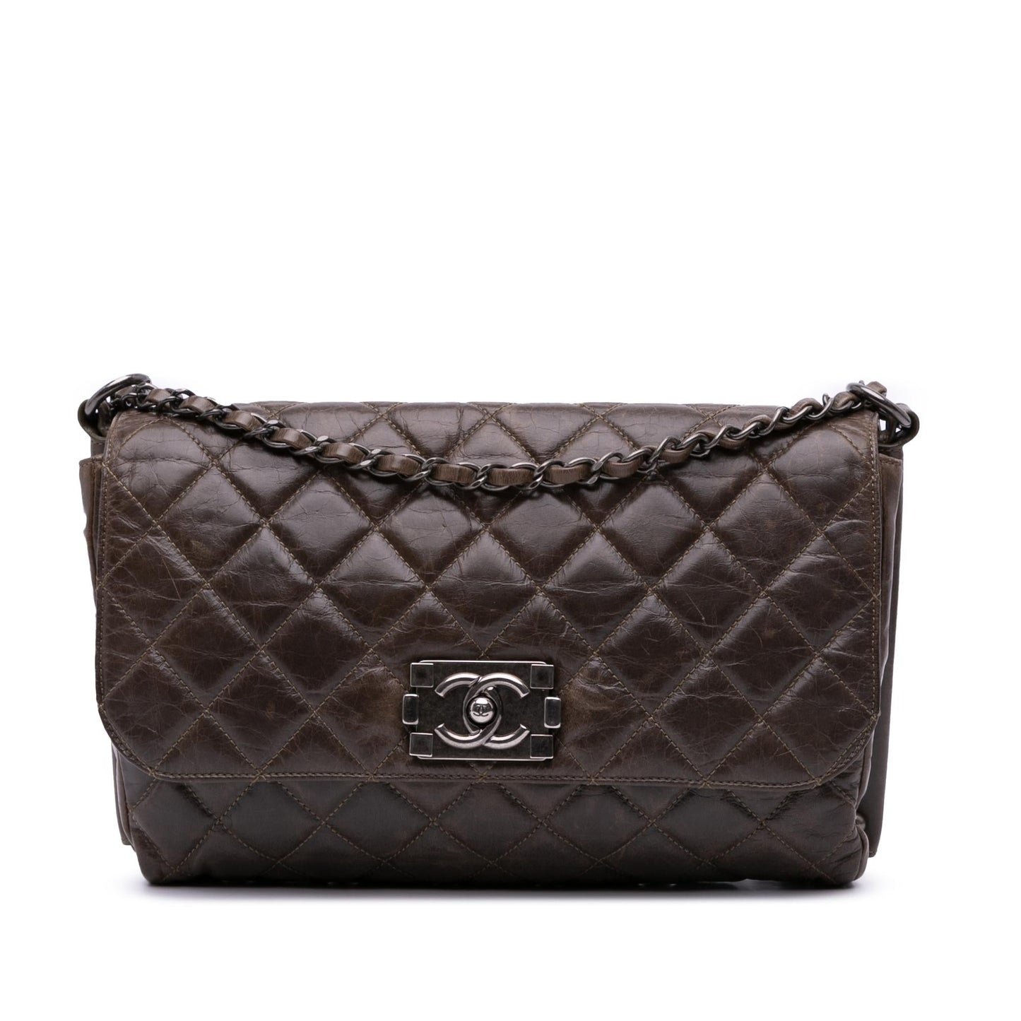Chanel Quilted Glazed Calfskin Soft Boy Flap Handbag Flap 1